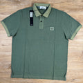 Stone Island Organic Cotton Overdye Polo Shirt in Sage Green Ironleague