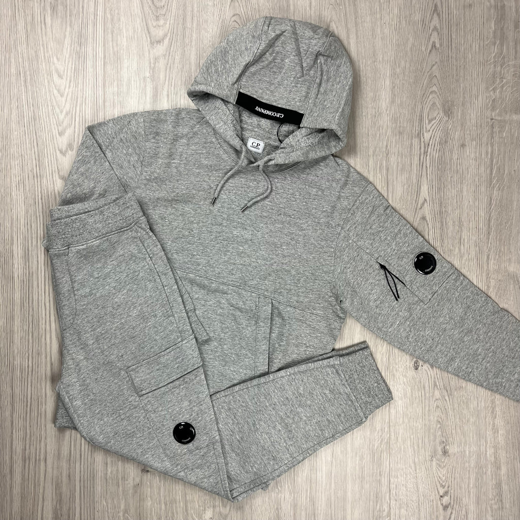CP Company Raised Fleece Tracksuit - Grey Ironleague