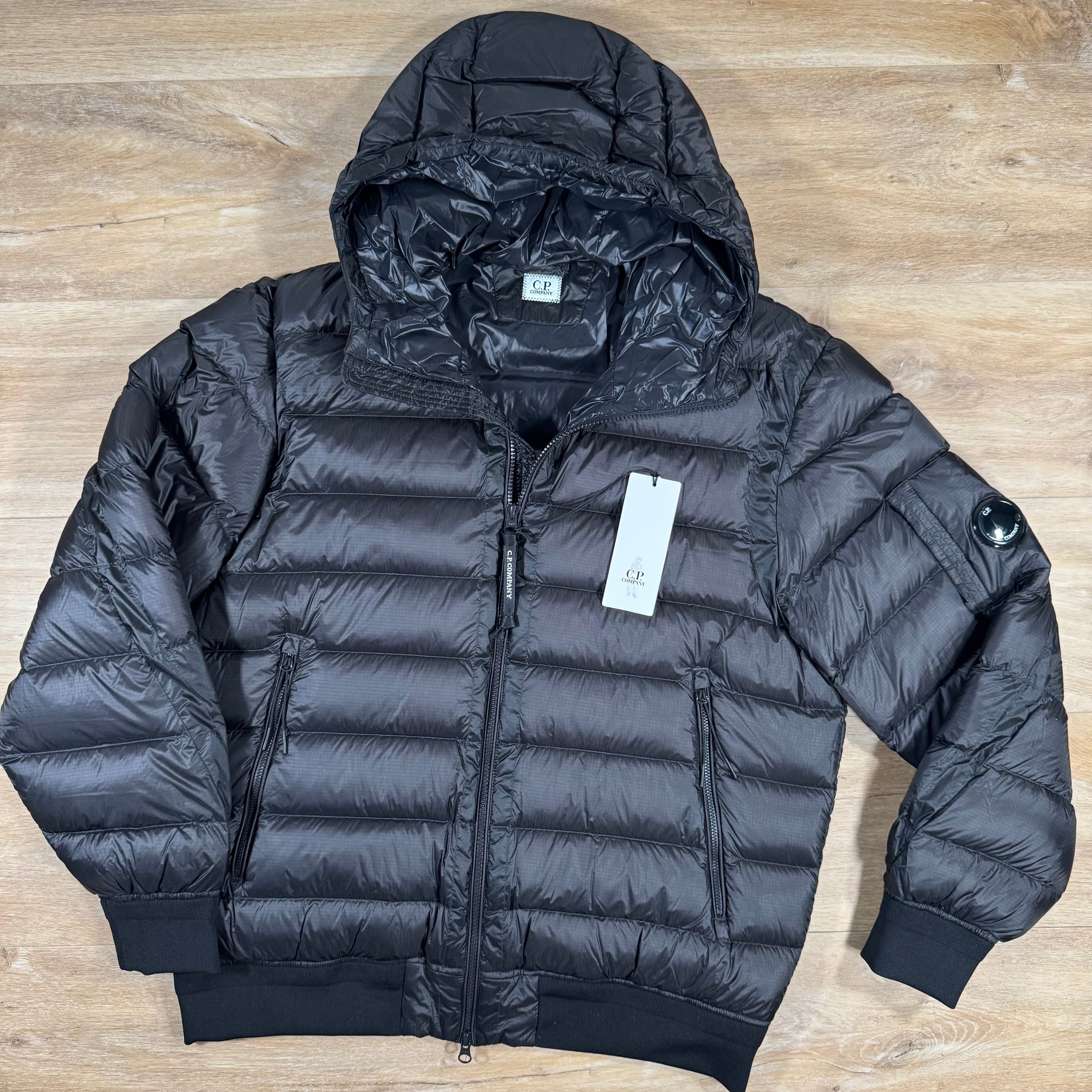 CP Company DD Shell Lens Down Jacket in Black Ironleague