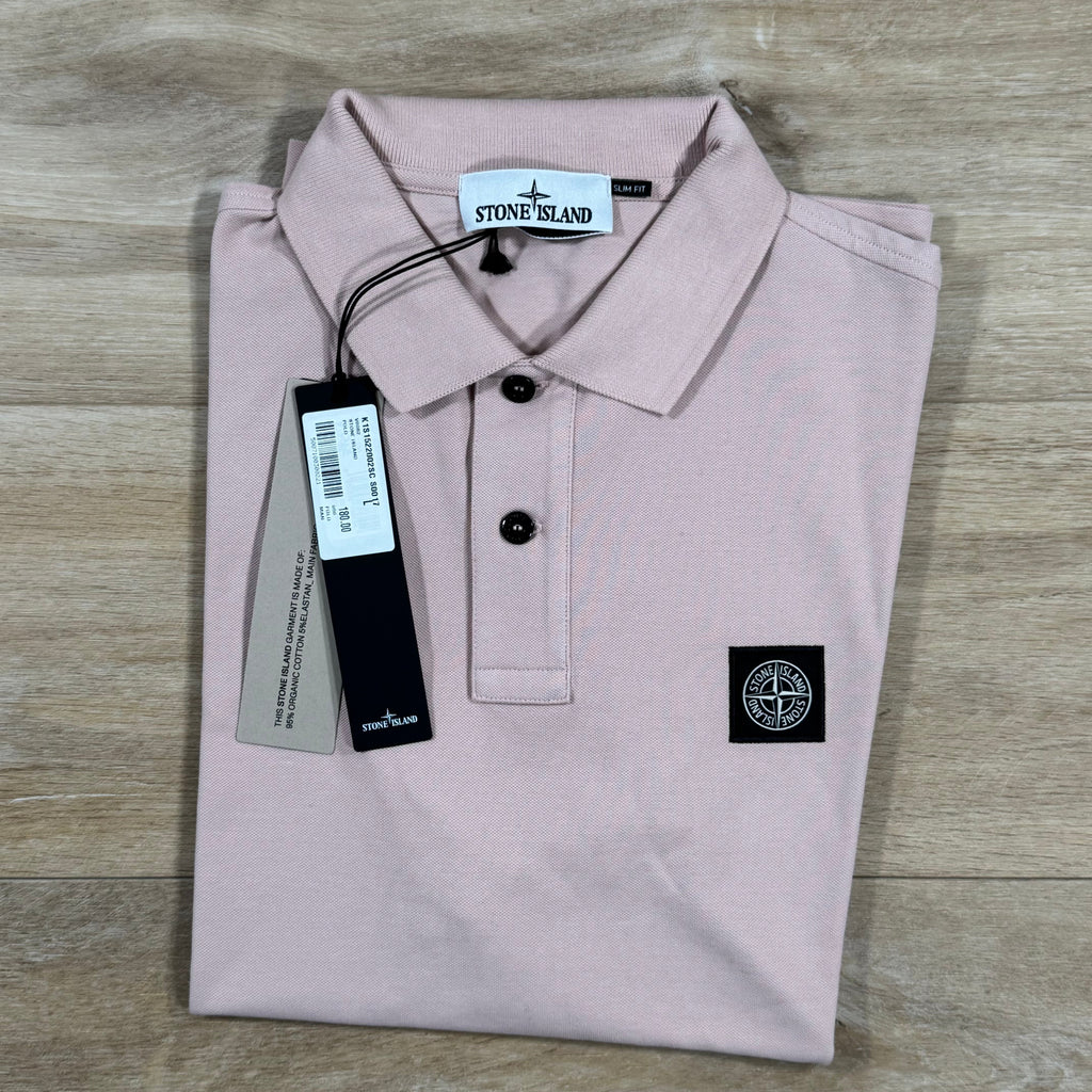 Stone Island Organic Cotton Pique Polo Shirt in Antique Rose Ironleague