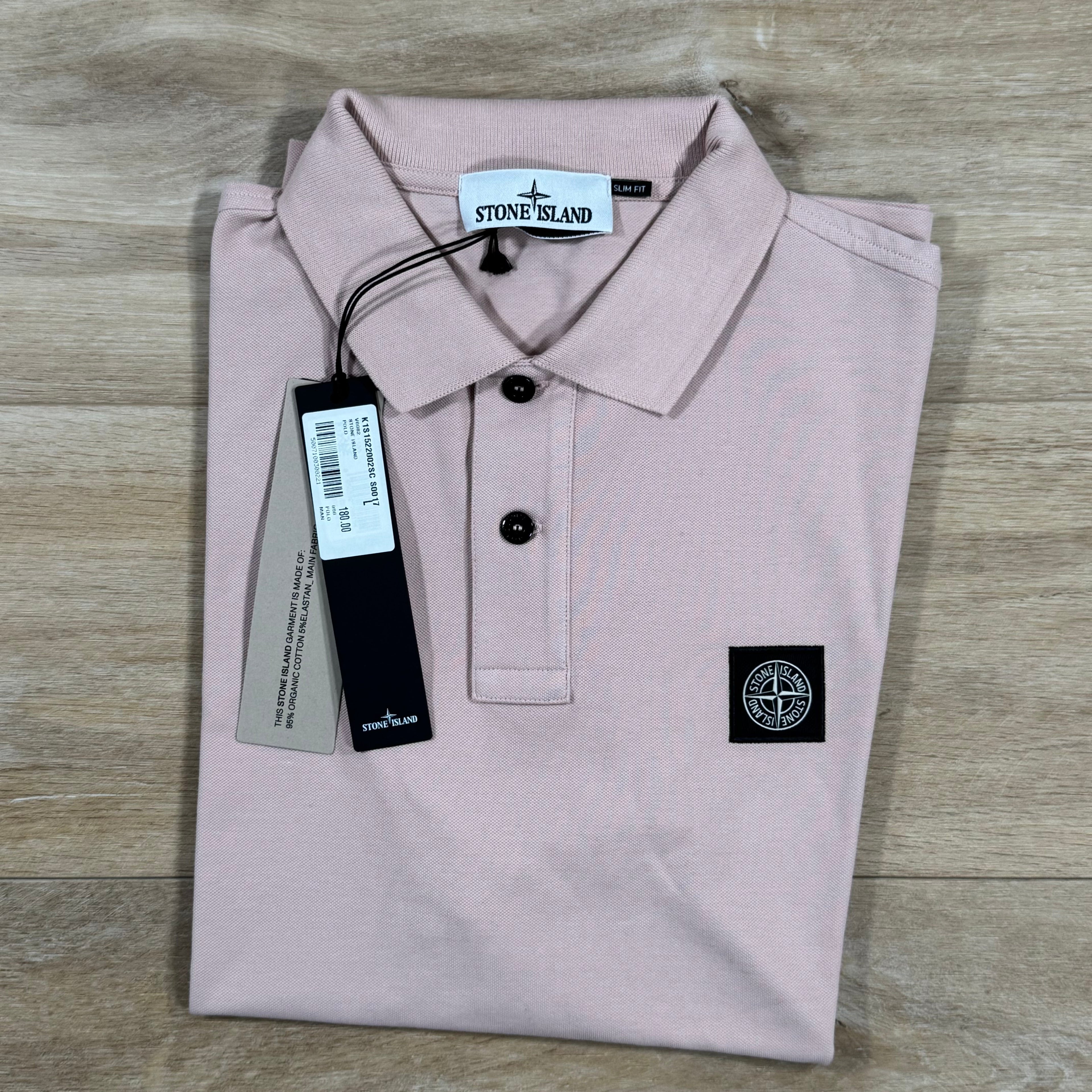 Stone Island Organic Cotton Pique Polo Shirt in Antique Rose Ironleague