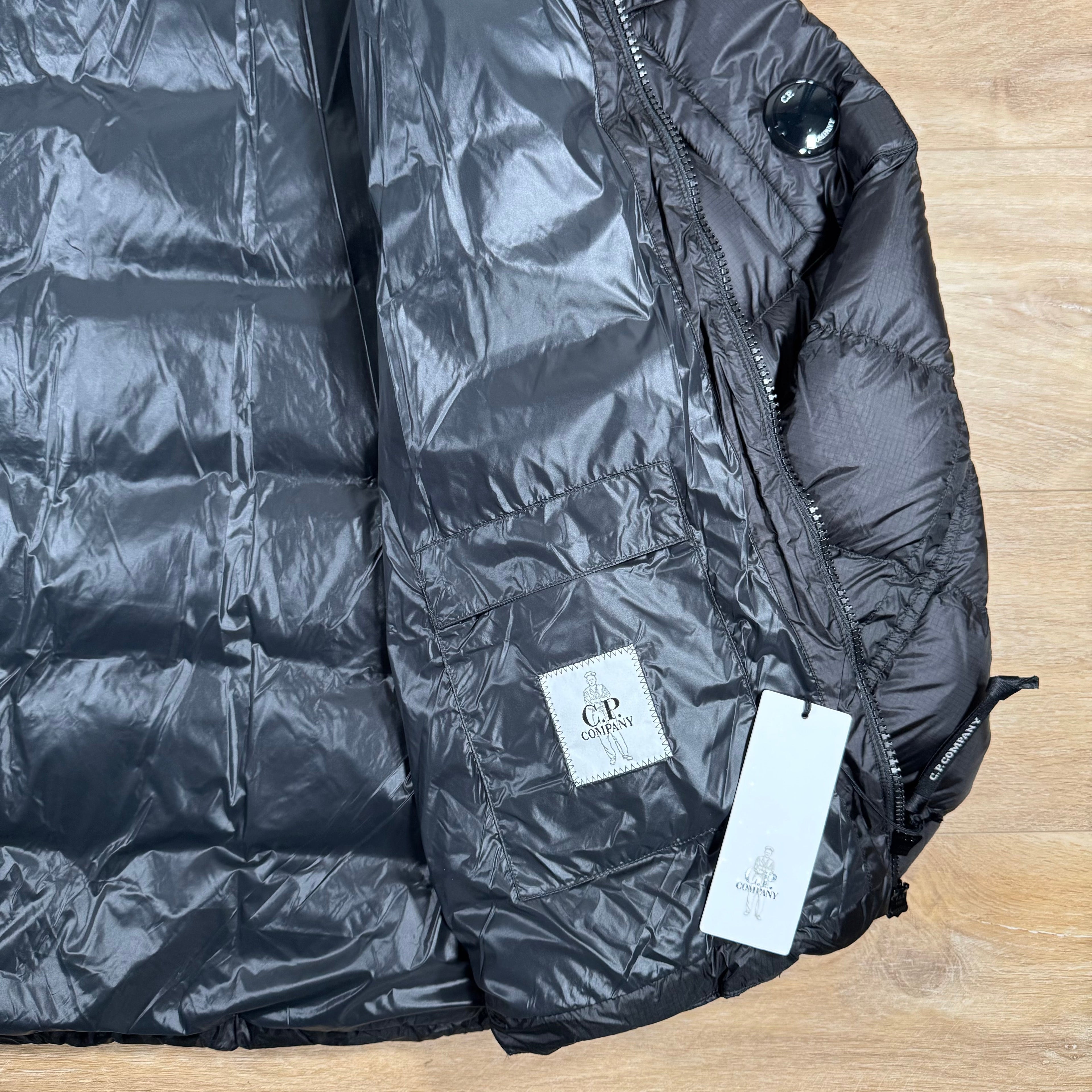 CP Company Short Down Lens Jacket in Black Ironleague