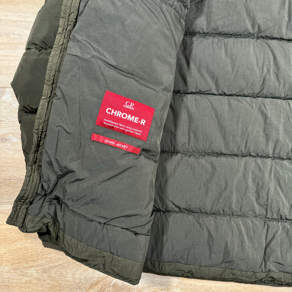 CP Company Chrome-R Goggle Down Jacket in Ivy Green Ironleague