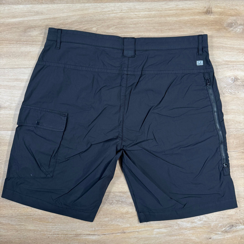 CP Company 50 Fili Stretch Cargo Shorts in Black Ironleague