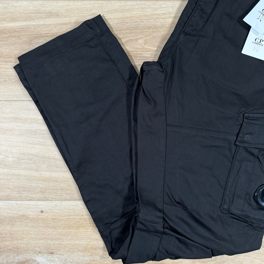 CP Company Stretch Cargo Trousers in Black Ironleague