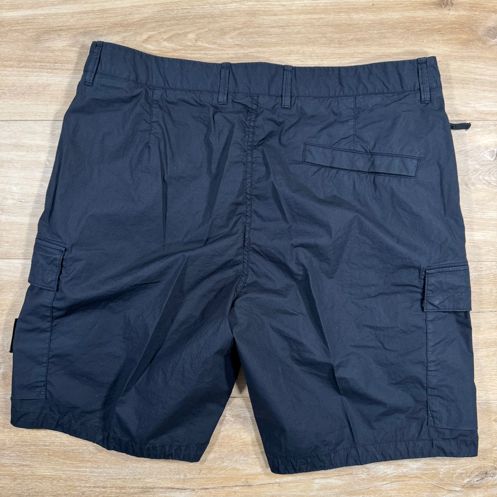 Stone Island Stretch Tela Cargo Bermuda Shorts in Navy Ironleague
