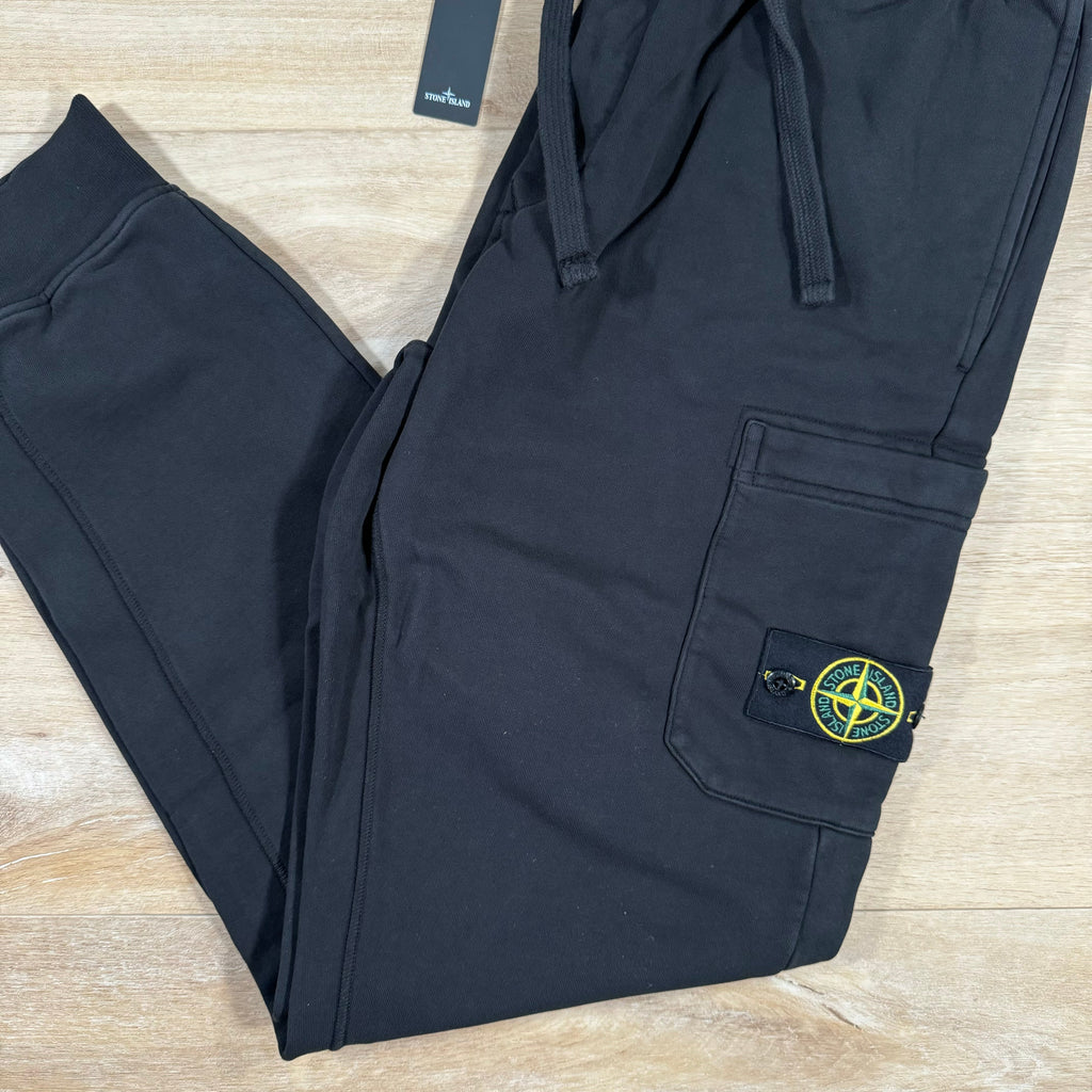 Stone Island Slim Fit Sweatpants in Black Ironleague