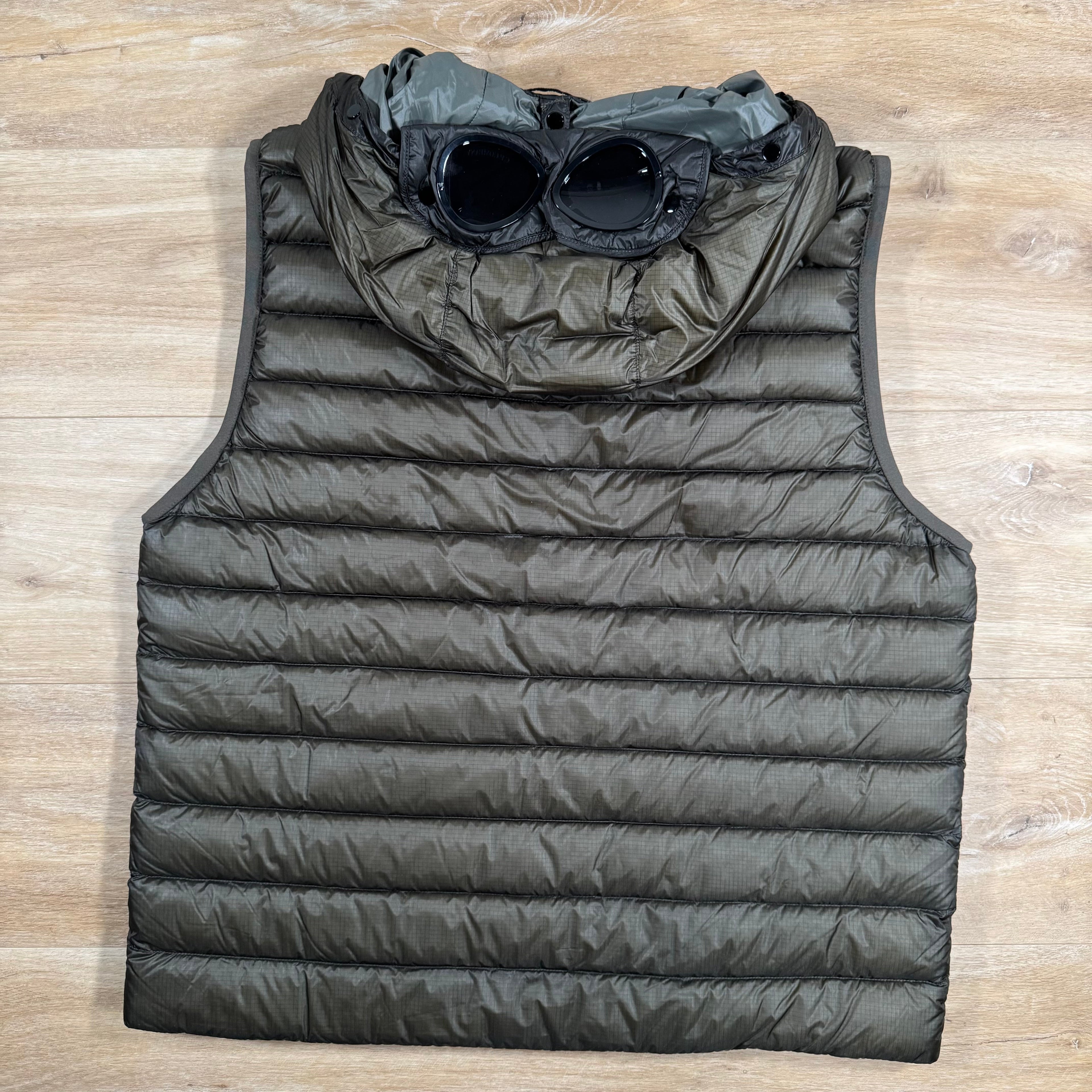 CP Company DD Shell Goggle Down Vest in Grape Leaf Ironleague