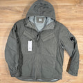 CP Company Chrome-R Hooded Zipped Lens Overshirt in Gunmetal Ironleague
