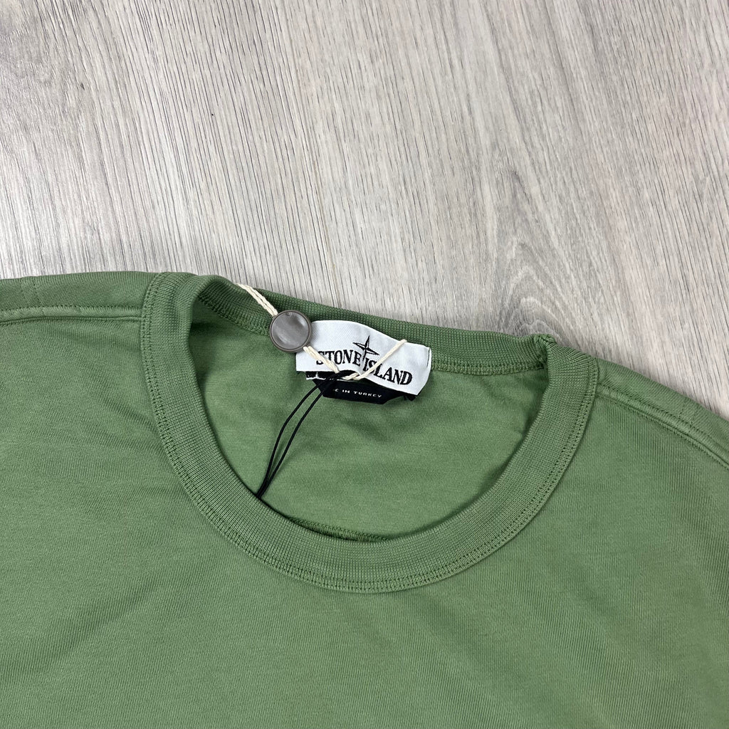 Stone Island Dyed Sweatshirt - Sage Green Ironleague
