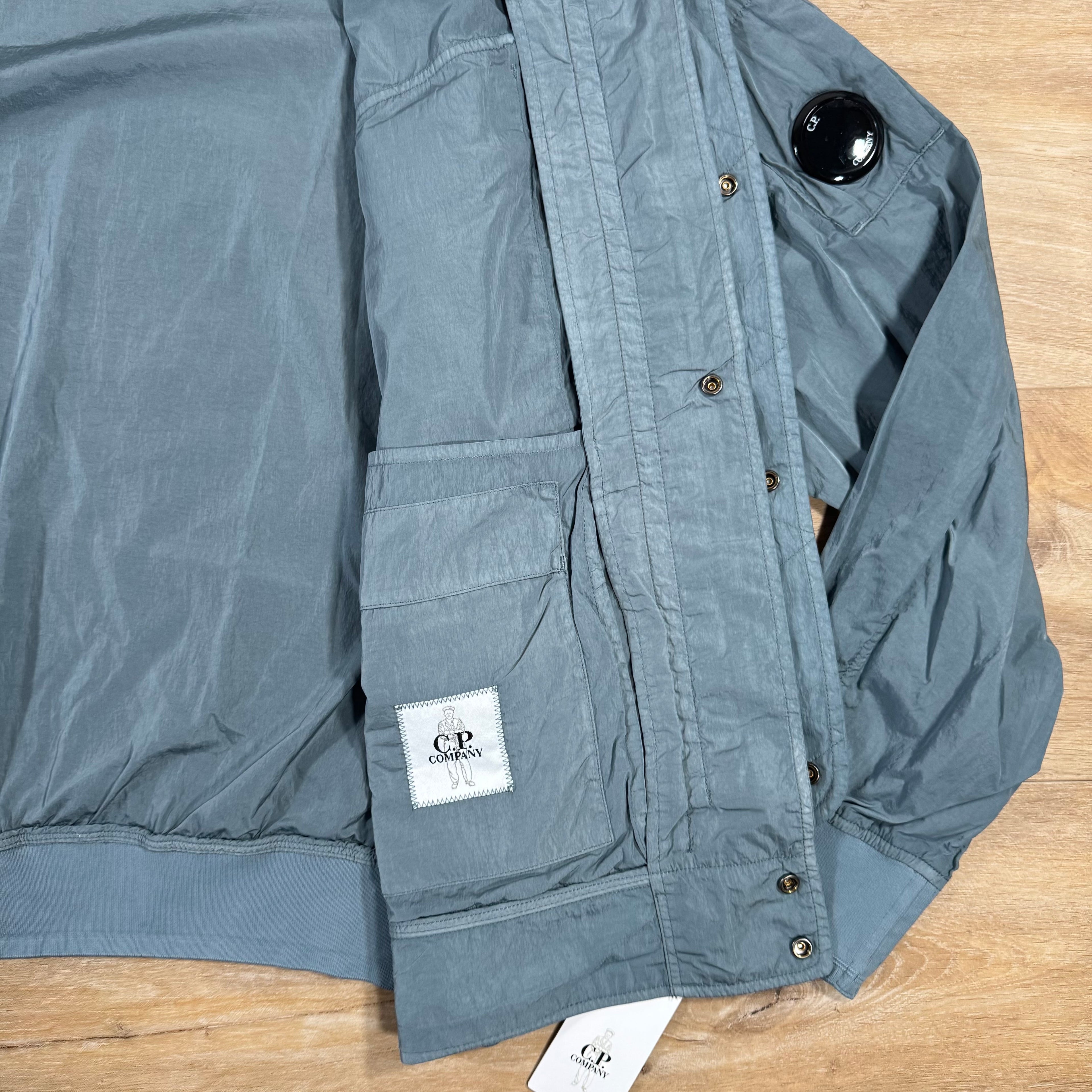 CP Company Chrome-R Hooded Lens Jacket in Stormy Weather - Blue Ironleague