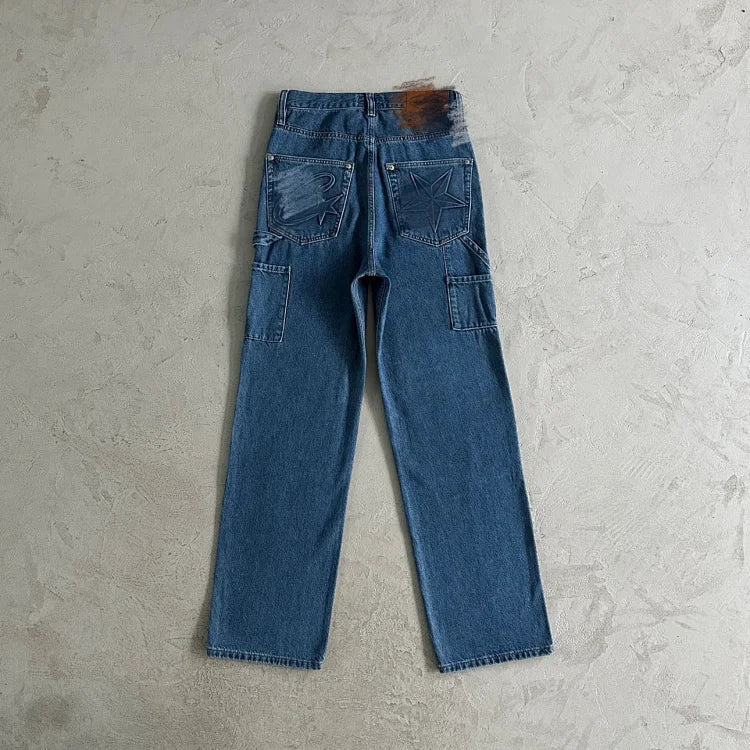 Corteiz C-Star Denim Work Pants - Blue Ironleague