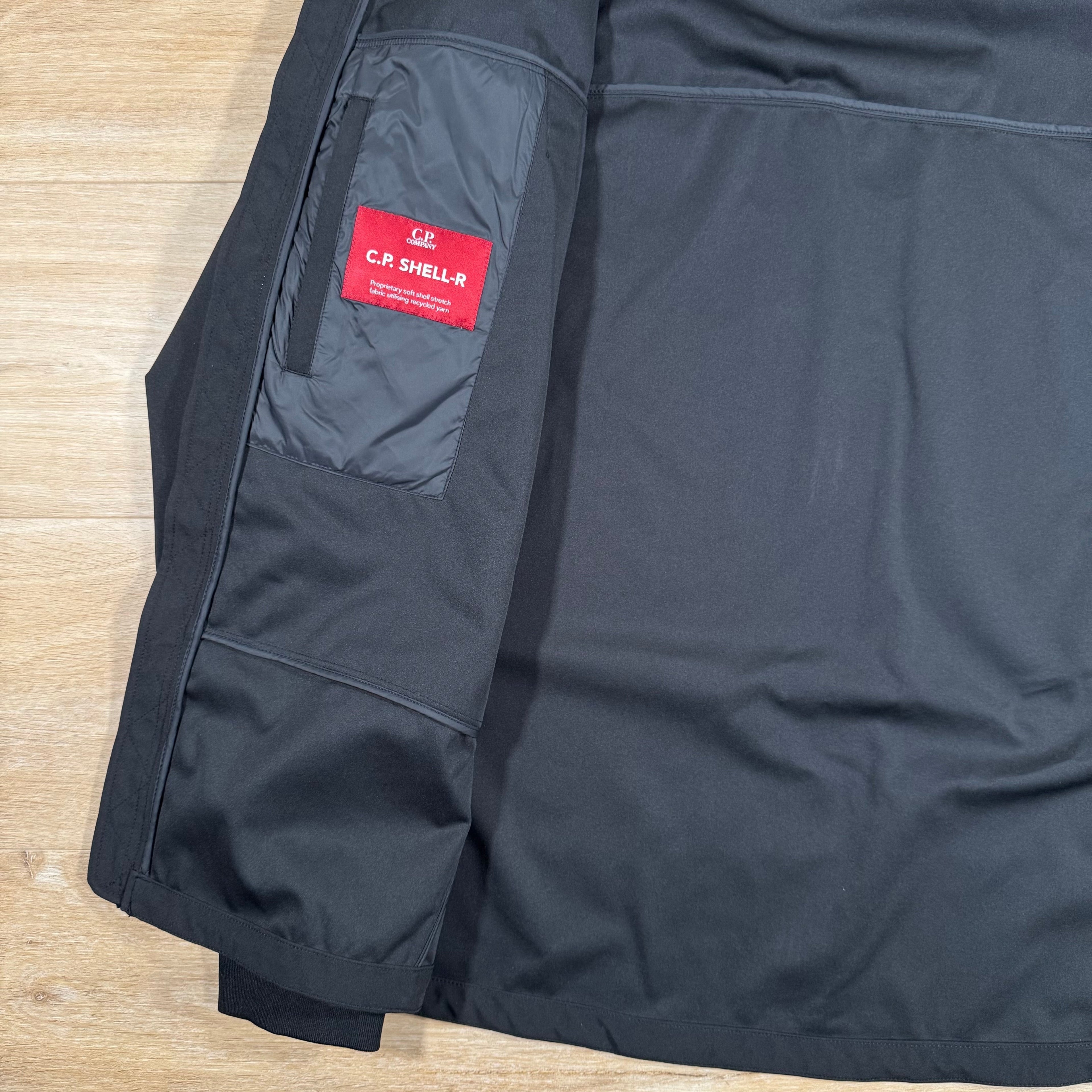 CP Company Shell-R Goggle Jacket in Black Ironleague