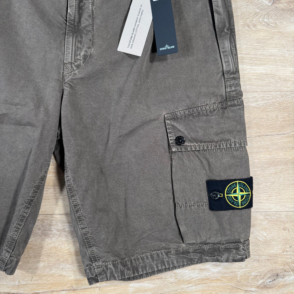 Stone Island Brushed Cotton Cargo Bermuda Shorts in Military Green Ironleague