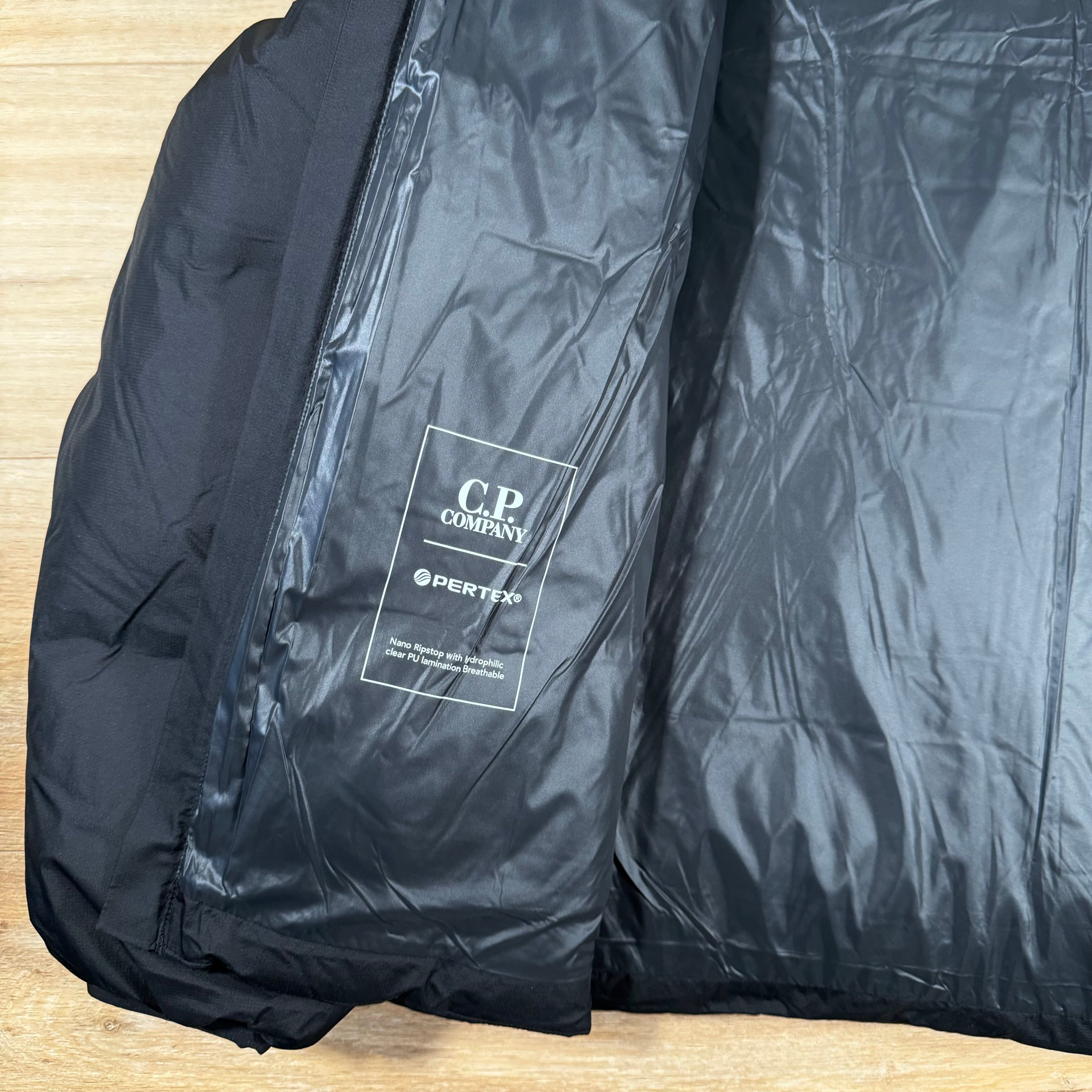 CP Company Metropolis Pertex Down Jacket in Black Ironleague