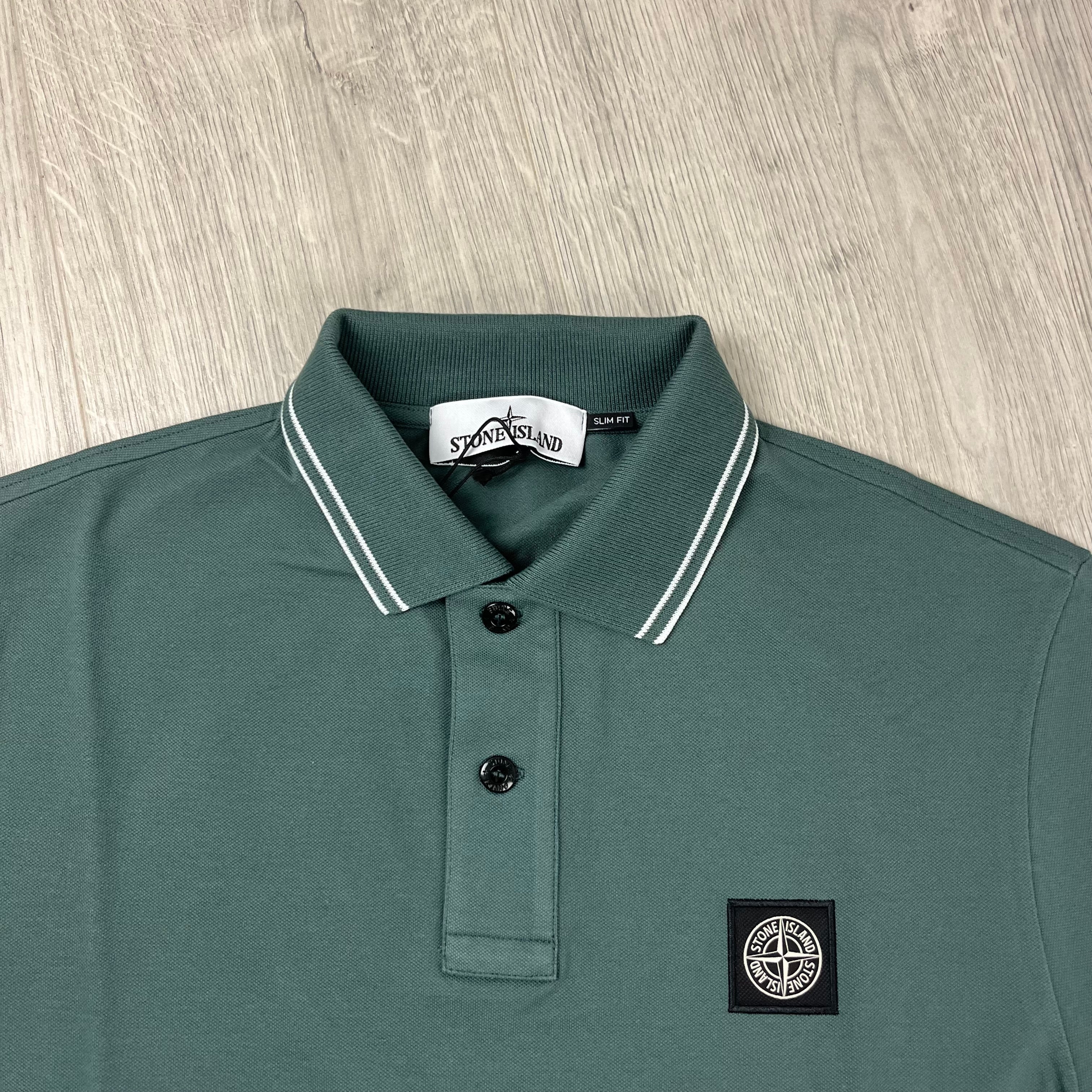 Stone Island Patch Polo Shirt - Bottle Green Ironleague