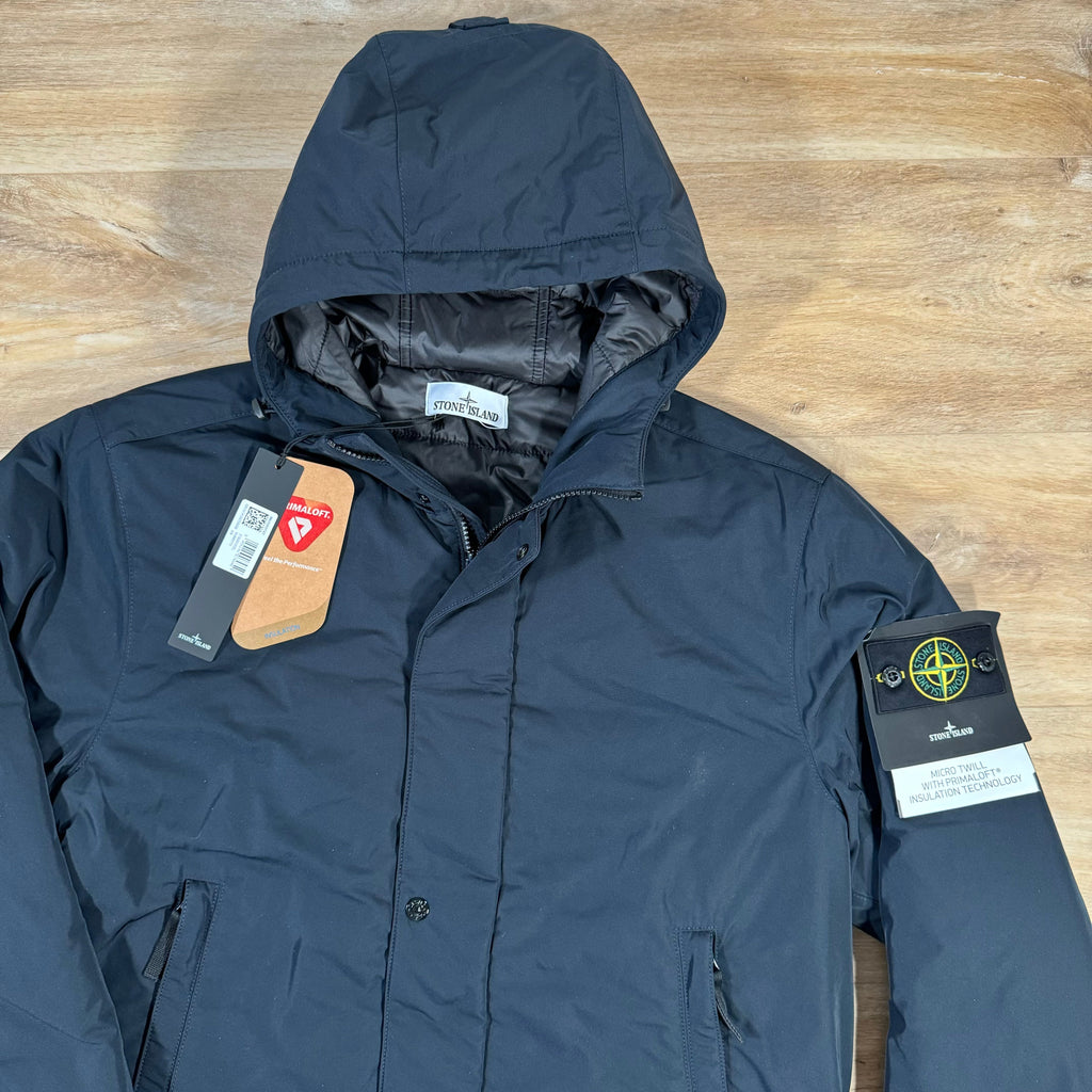 Stone Island Polyester Micro Twill Jacket in Navy Ironleague