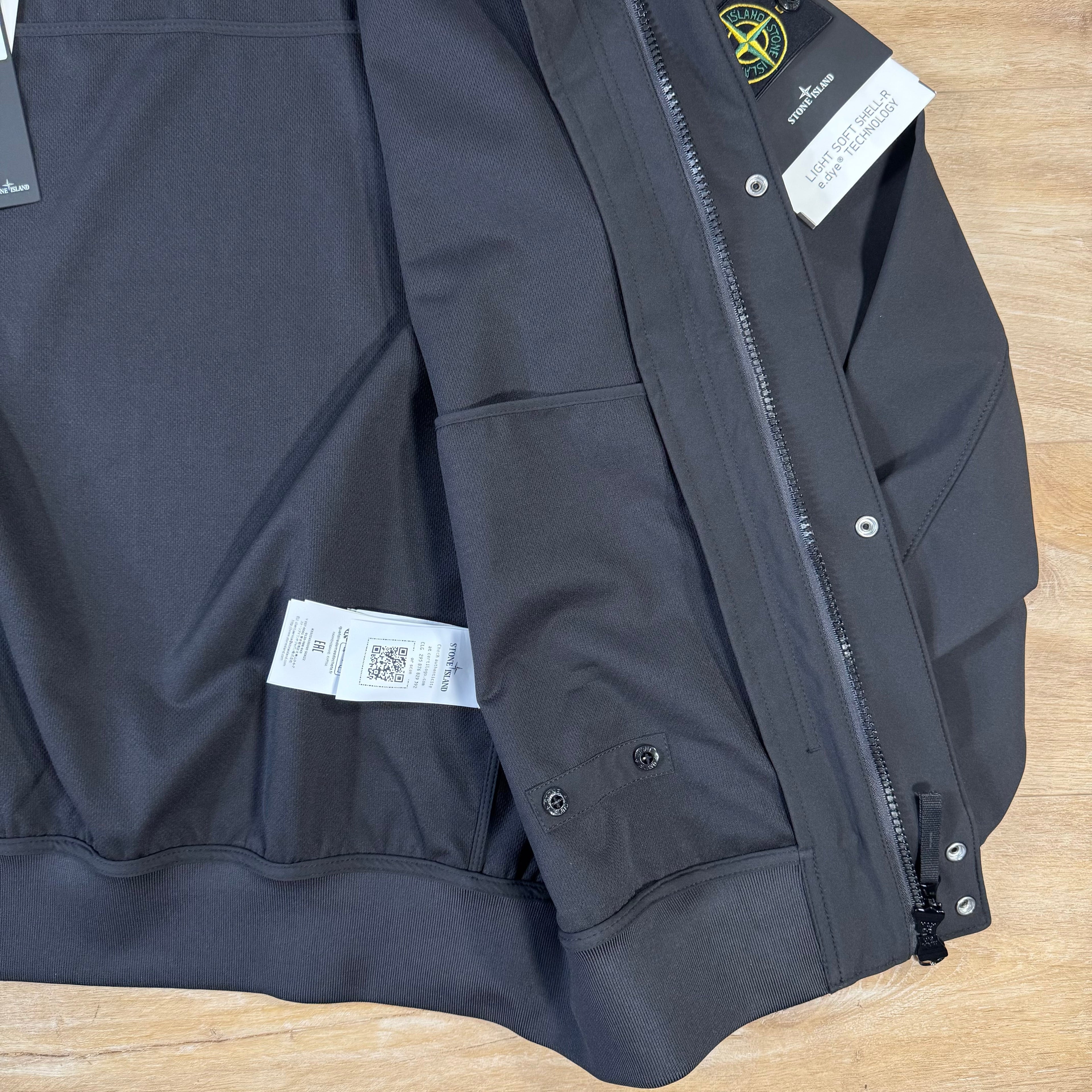 Stone Island Light Soft Shell-R Jacket in Black Ironleague