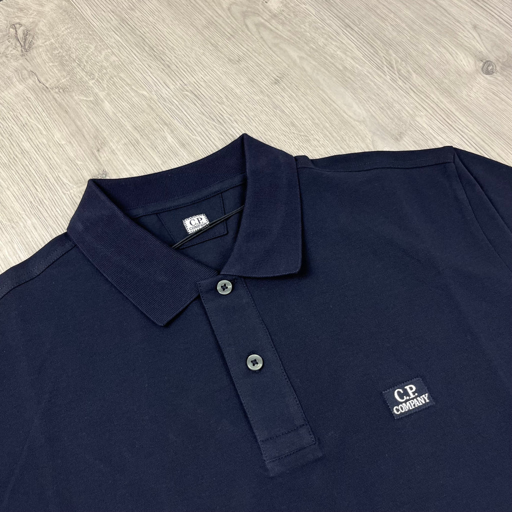 CP Company Piquet Polo Shirt - Navy Ironleague