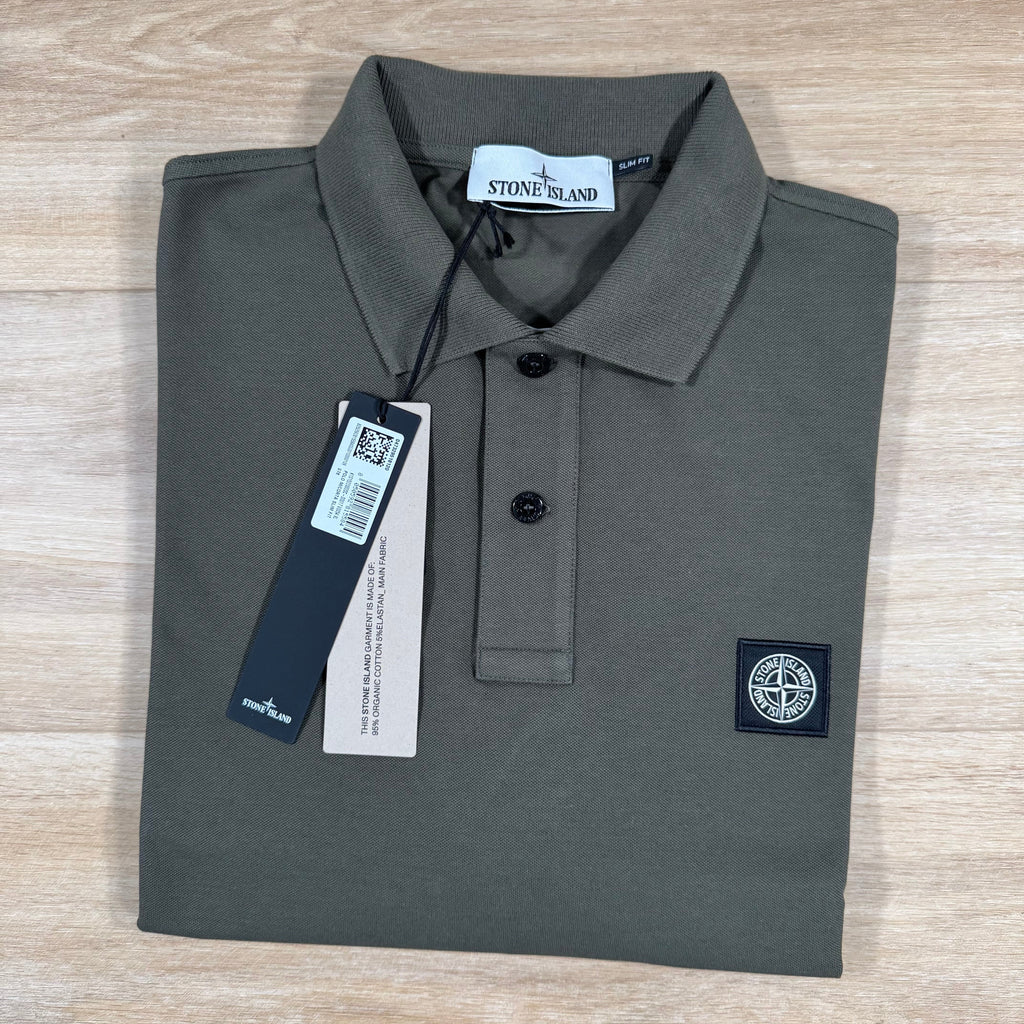 Stone Island Organic Cotton Pique Polo Shirt in Military Green Ironleague