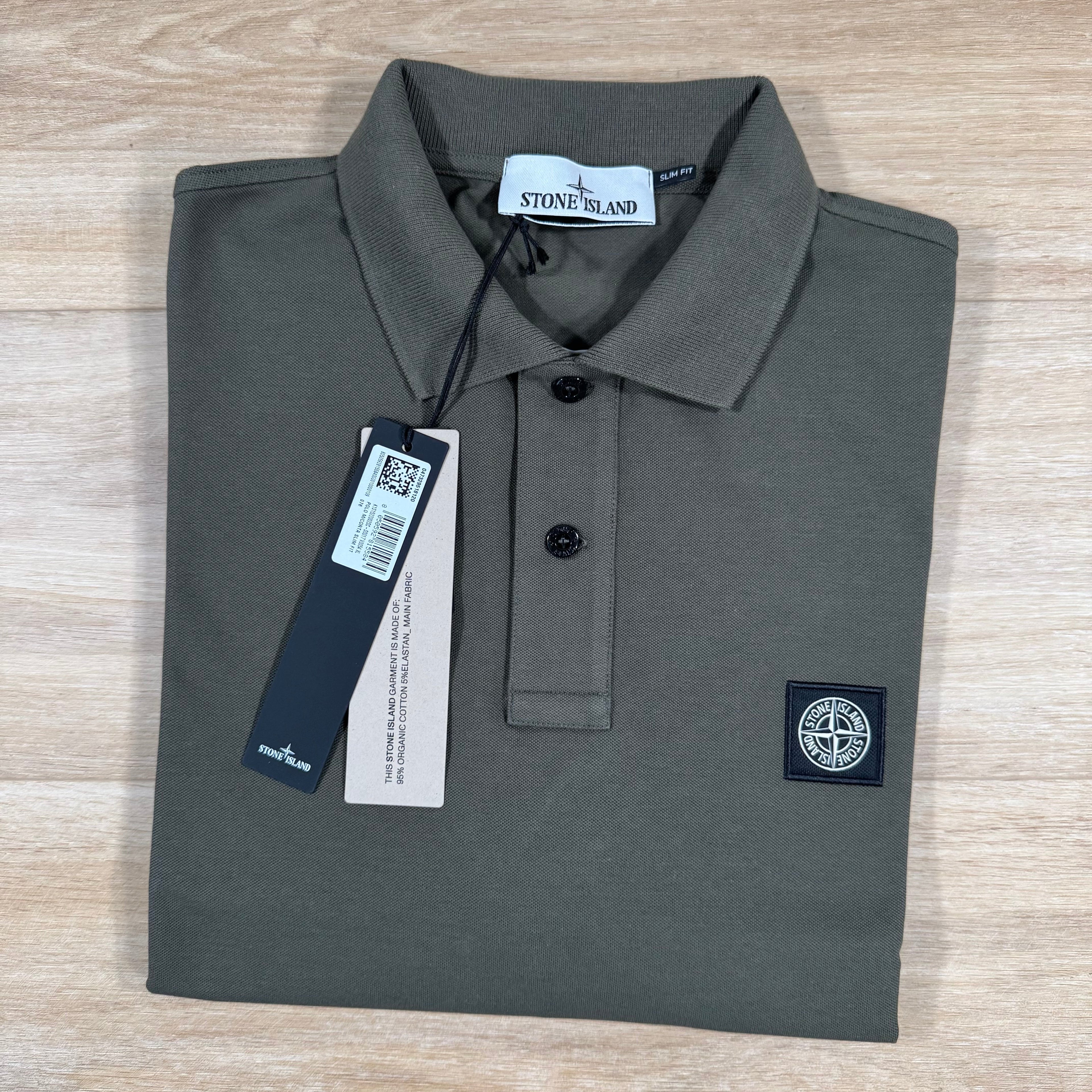 Stone Island Organic Cotton Pique Polo Shirt in Military Green Ironleague