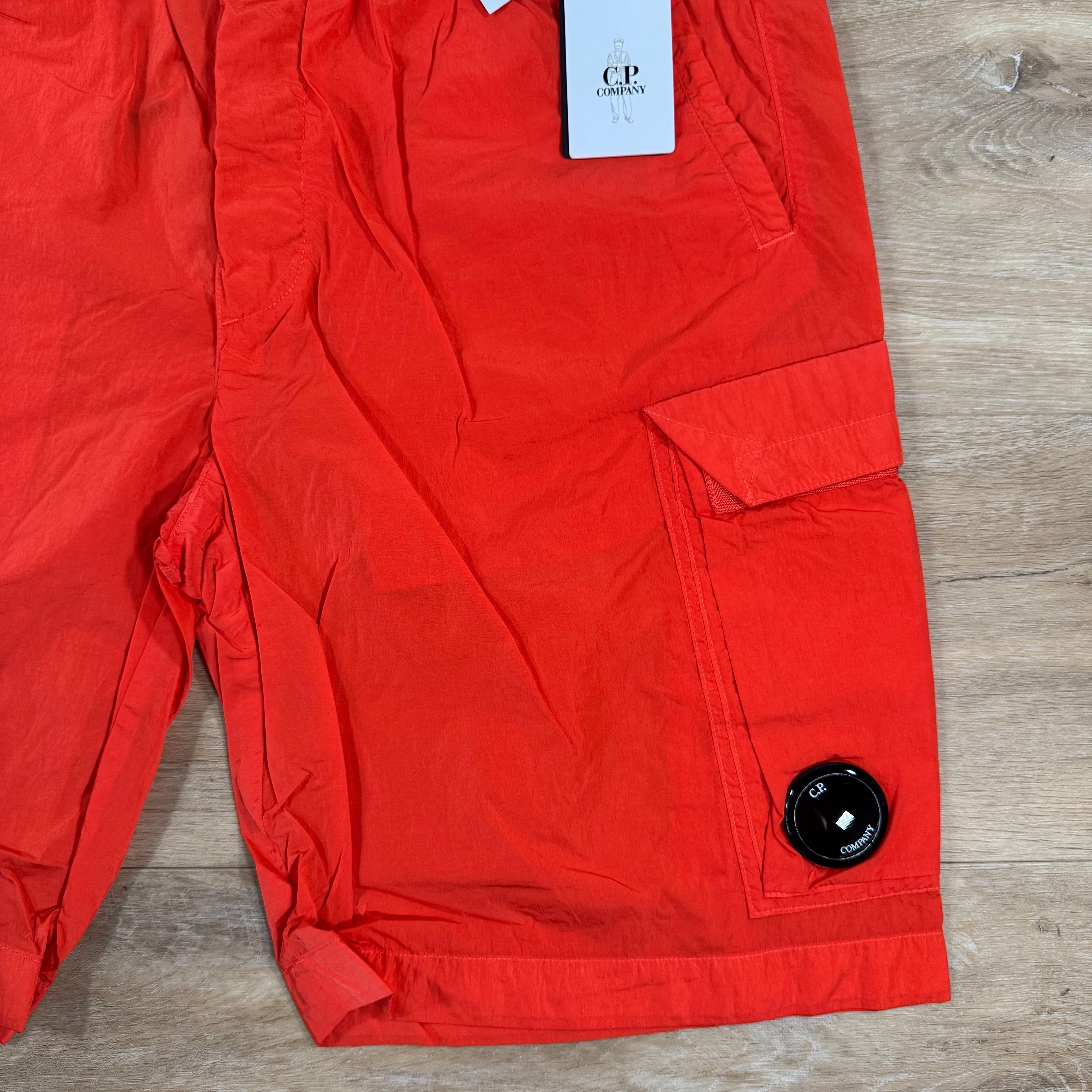 CP Company Chrome-R Cargo Shorts in Poinciana - Orange Ironleague