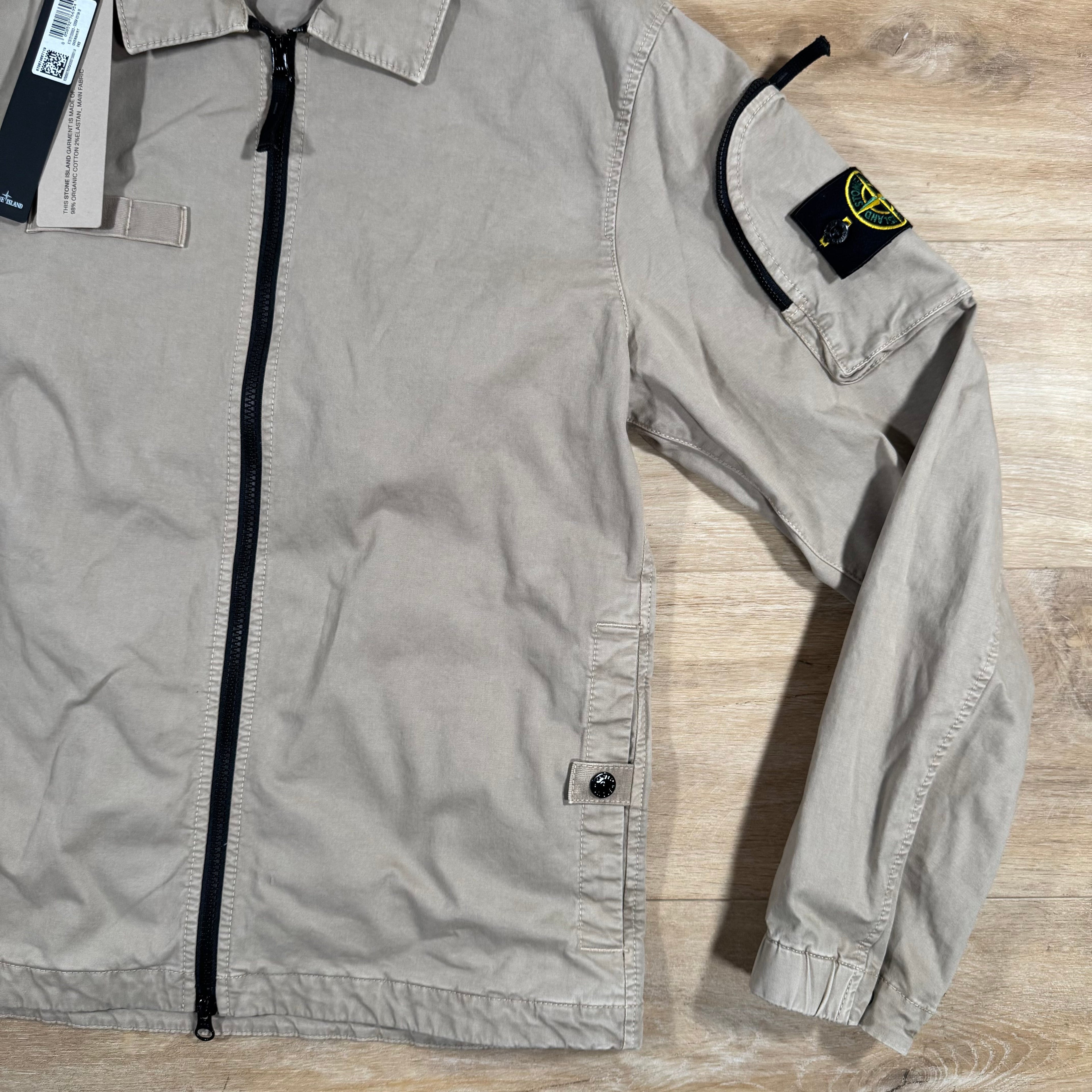 Stone Island Stretch Twill Overshirt in Desert Ironleague