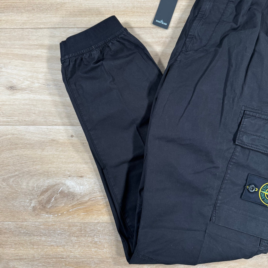 Stone Island Supima Twill Stretch-TC Cargo Pants in Black Ironleague