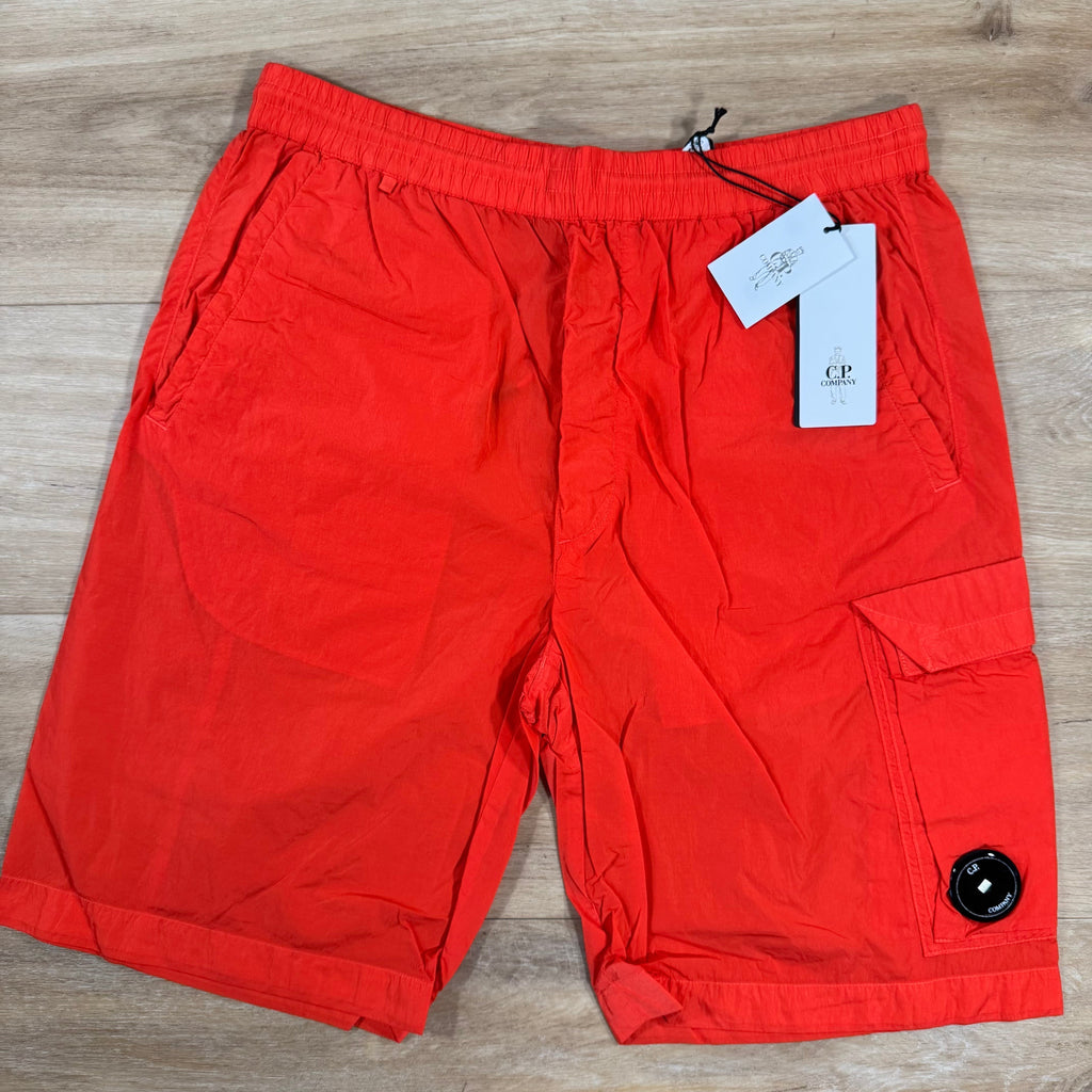 CP Company Chrome-R Cargo Shorts in Poinciana - Orange Ironleague