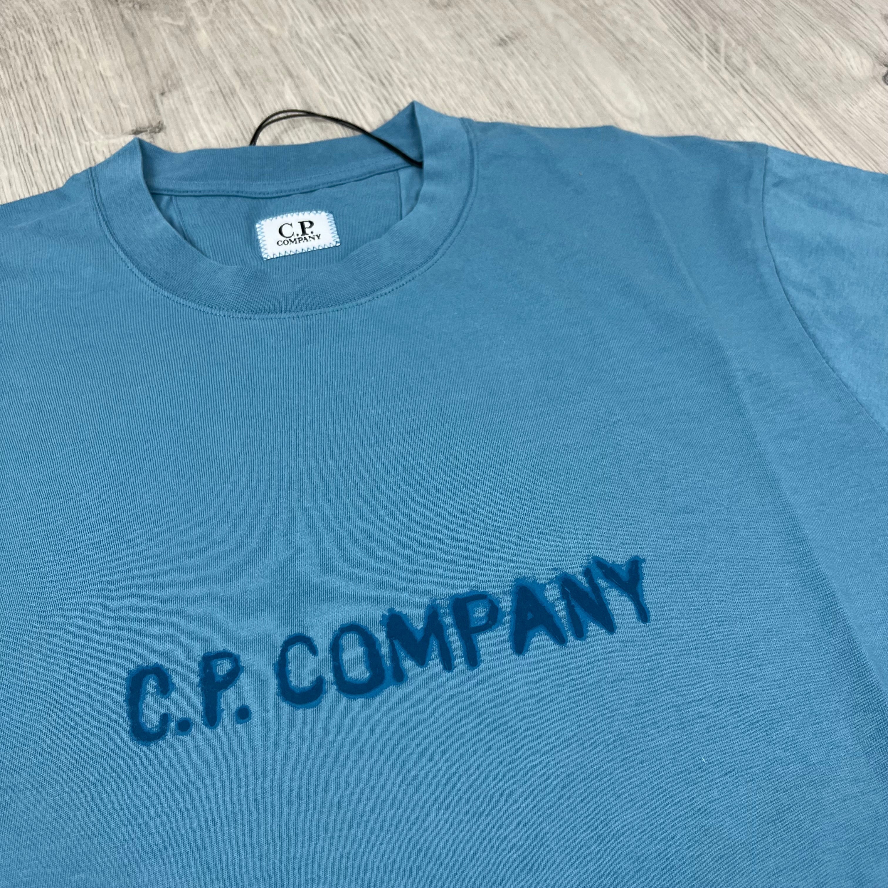CP Company Printed T-Shirt - Aegean Blue Ironleague