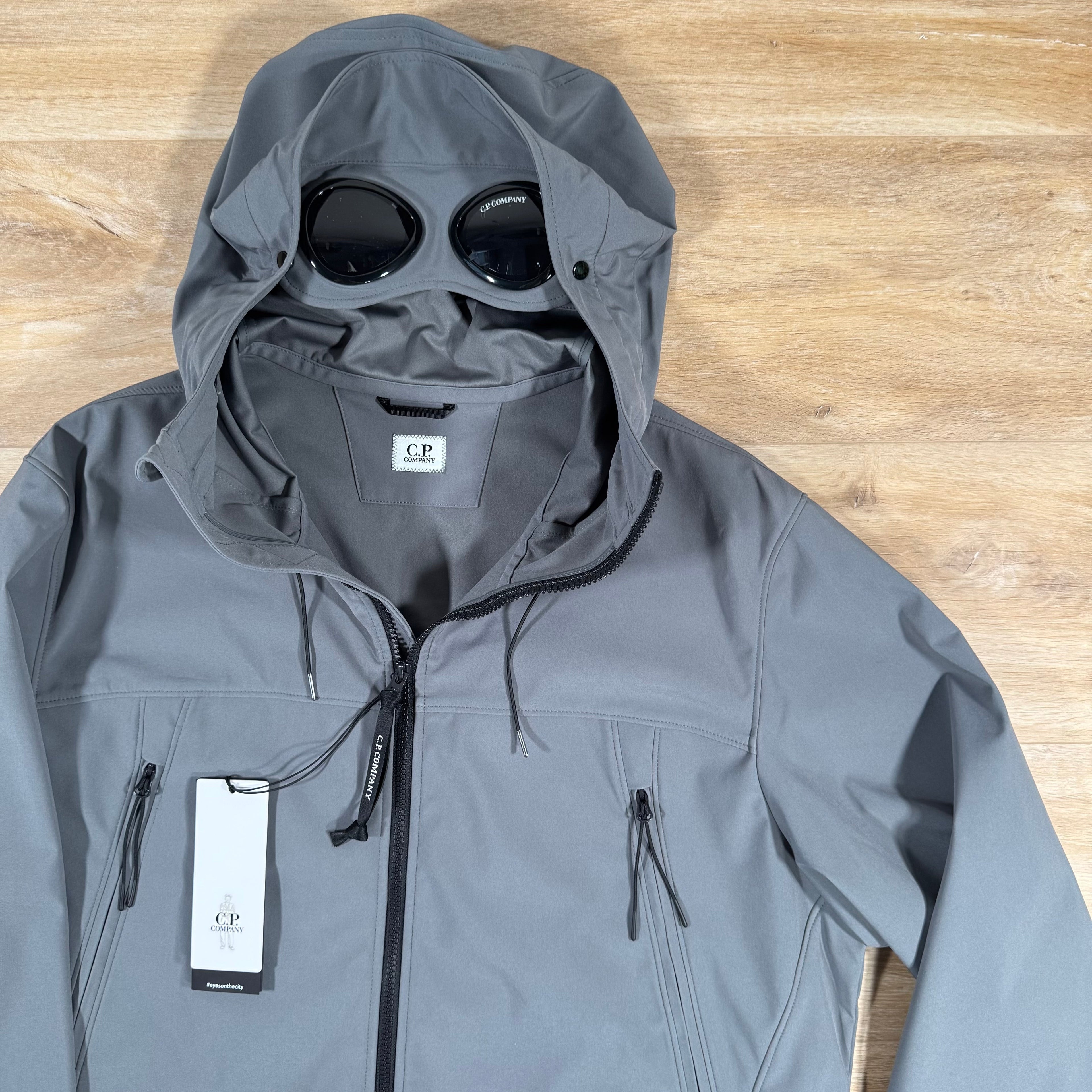 CP Company Shell-R Goggle Jacket in Smoked Pearl - Grey Ironleague