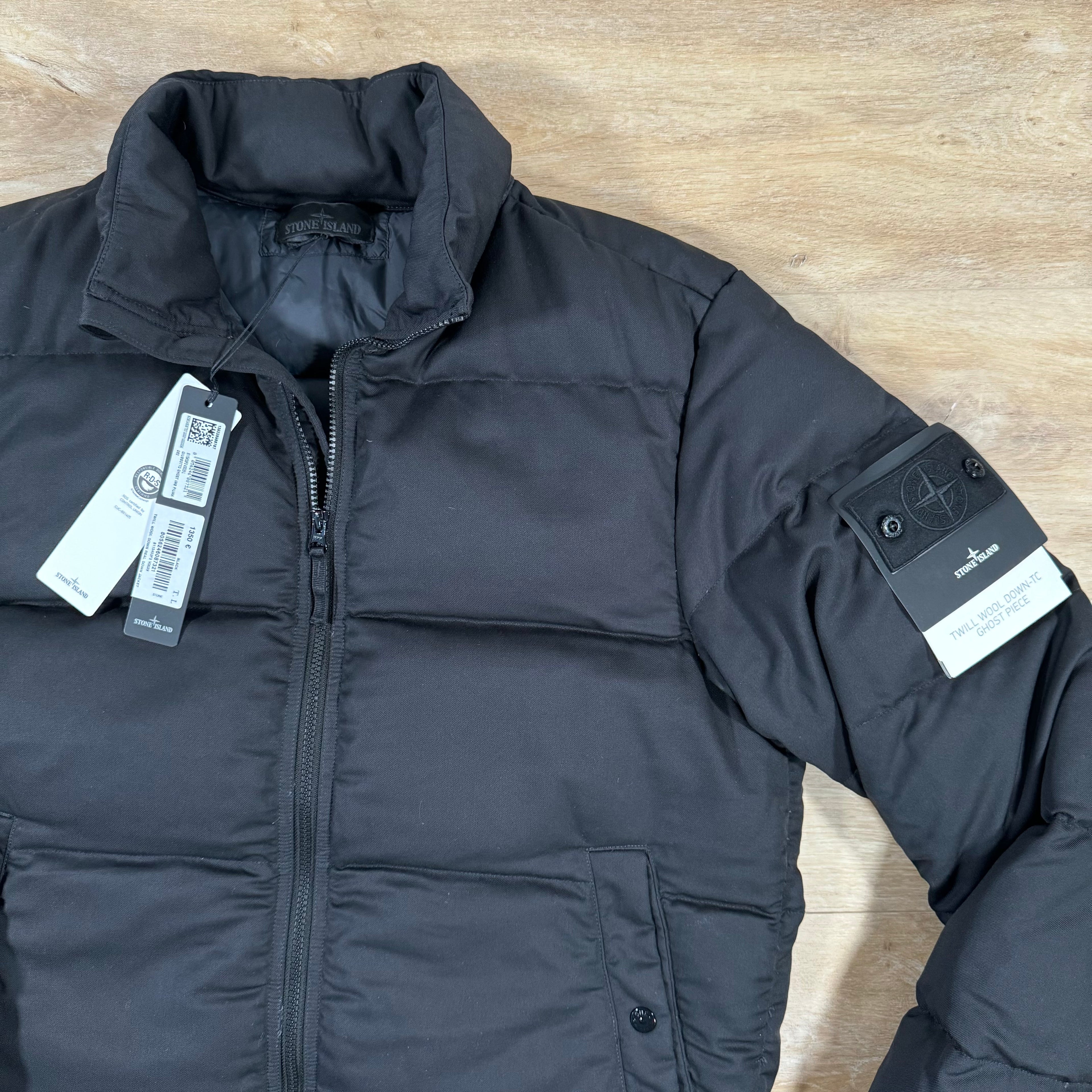 Stone Island Down-TC Ghost Jacket in Black Ironleague