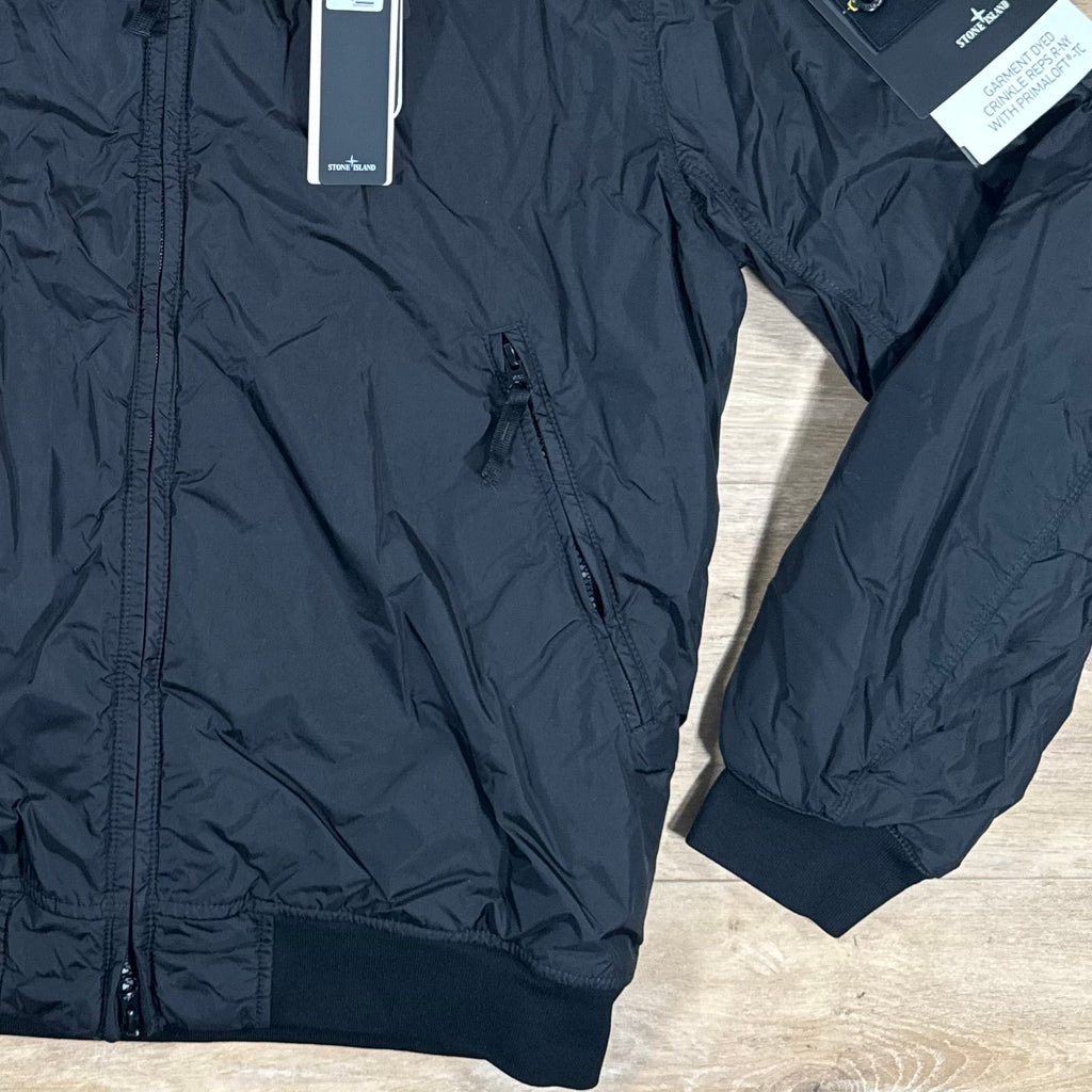 Stone Island Crinkle Reps R-NY Primaloft T-C Jacket in Black Ironleague