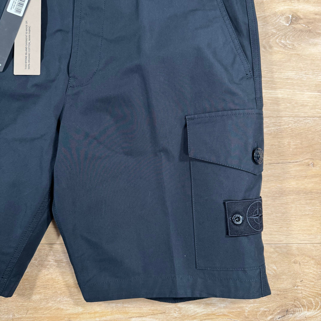 Stone Island Weatherproof Ghost Cargo Bermuda Shorts in Navy Ironleague
