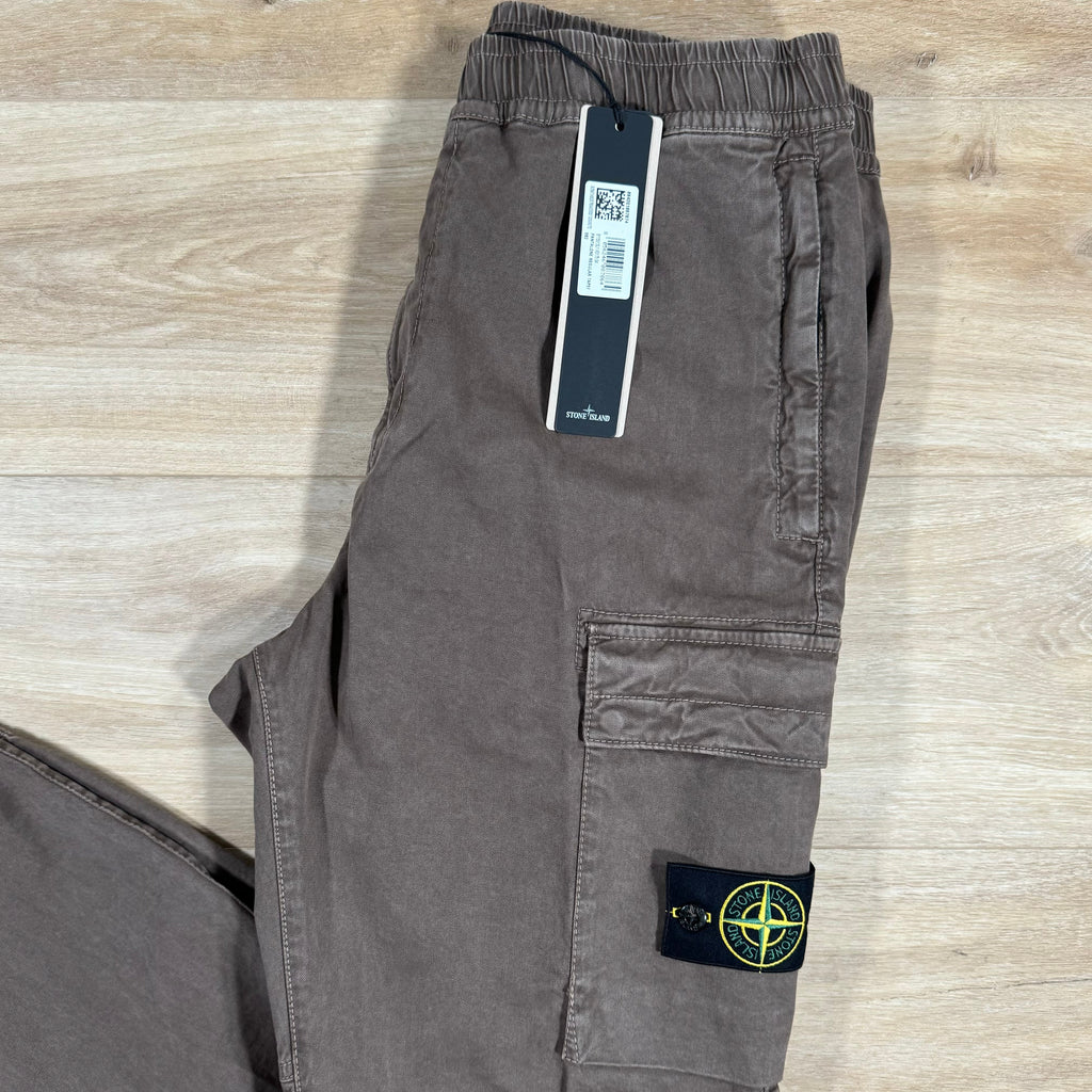 Stone Island Stretch Cargo Pants in Walnut Brown Ironleague