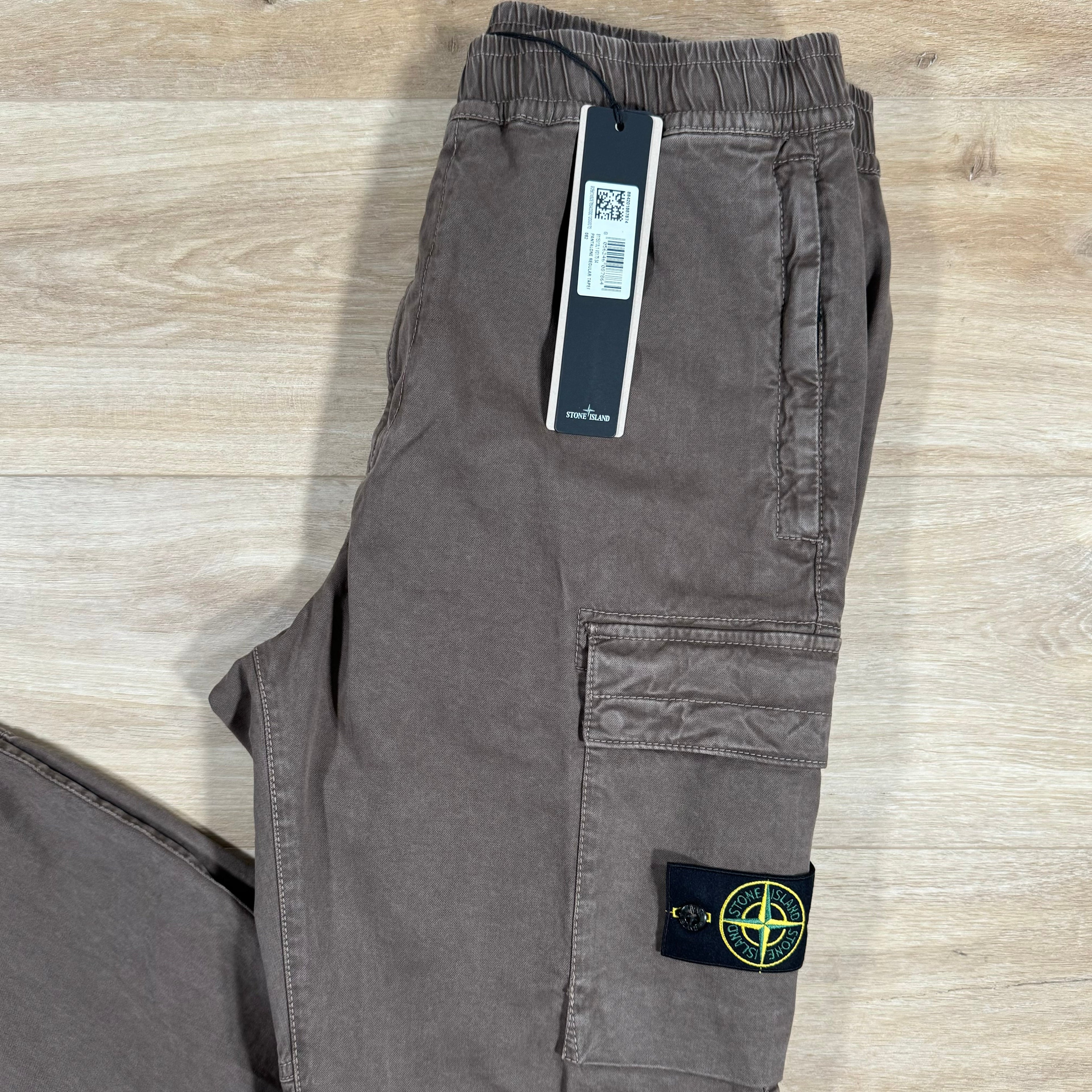 Stone Island Stretch Cargo Pants in Walnut Brown Ironleague