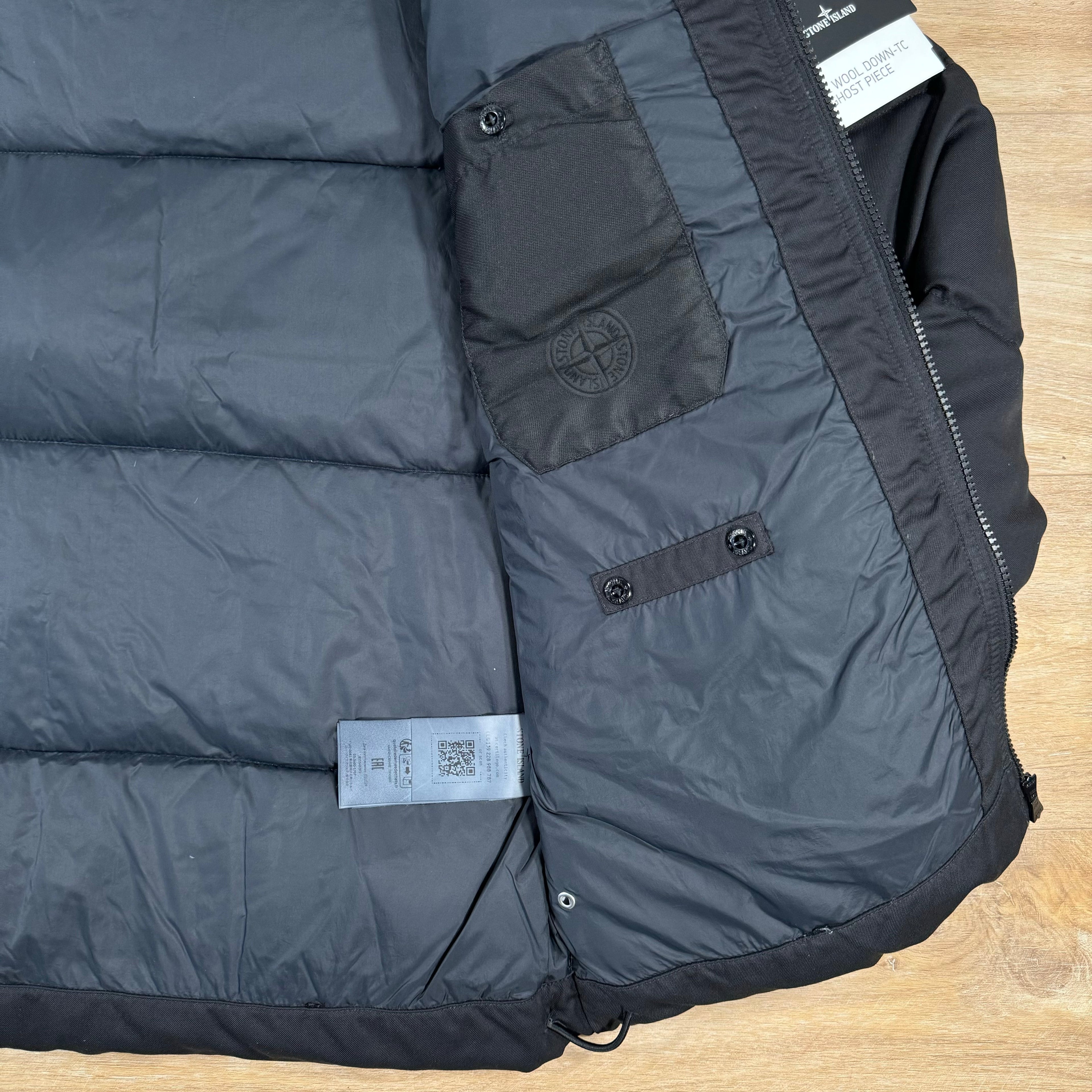 Stone Island Down-TC Ghost Jacket in Black Ironleague