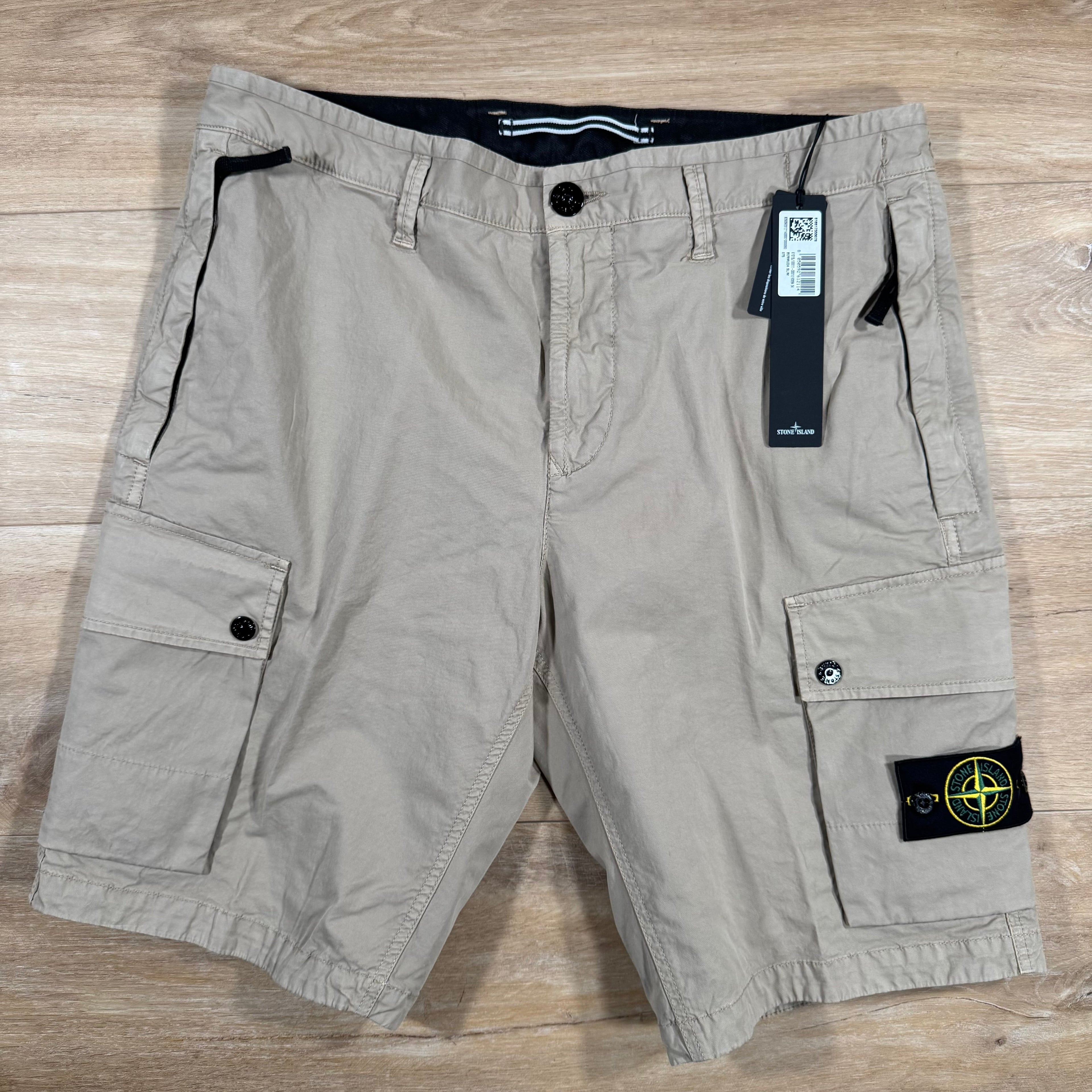 Stone Island Supima Twill Stretch-TC Cargo Bermuda Shorts in Desert Ironleague