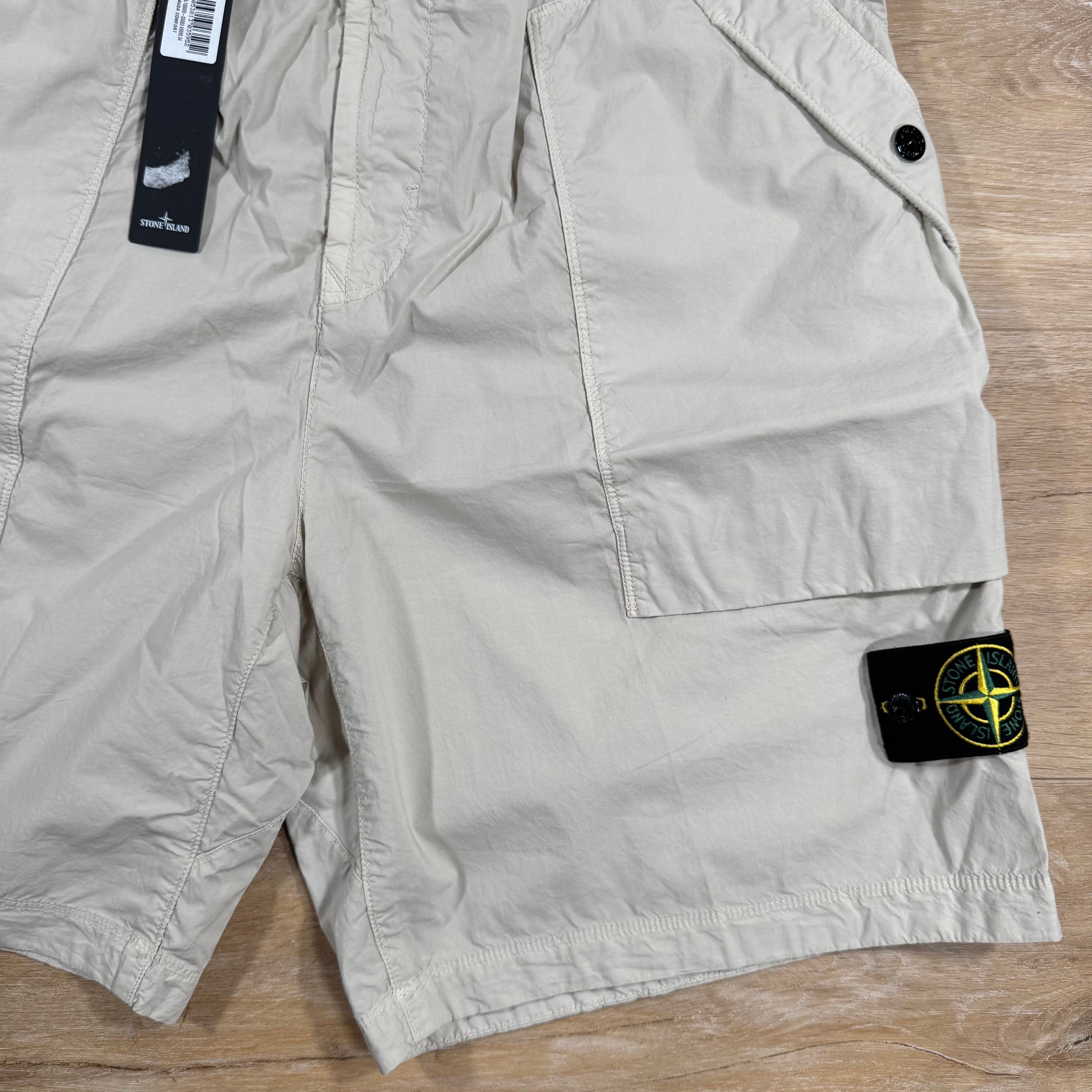 Stone Island Stretch Tela Bermuda Shorts in Sand Ironleague