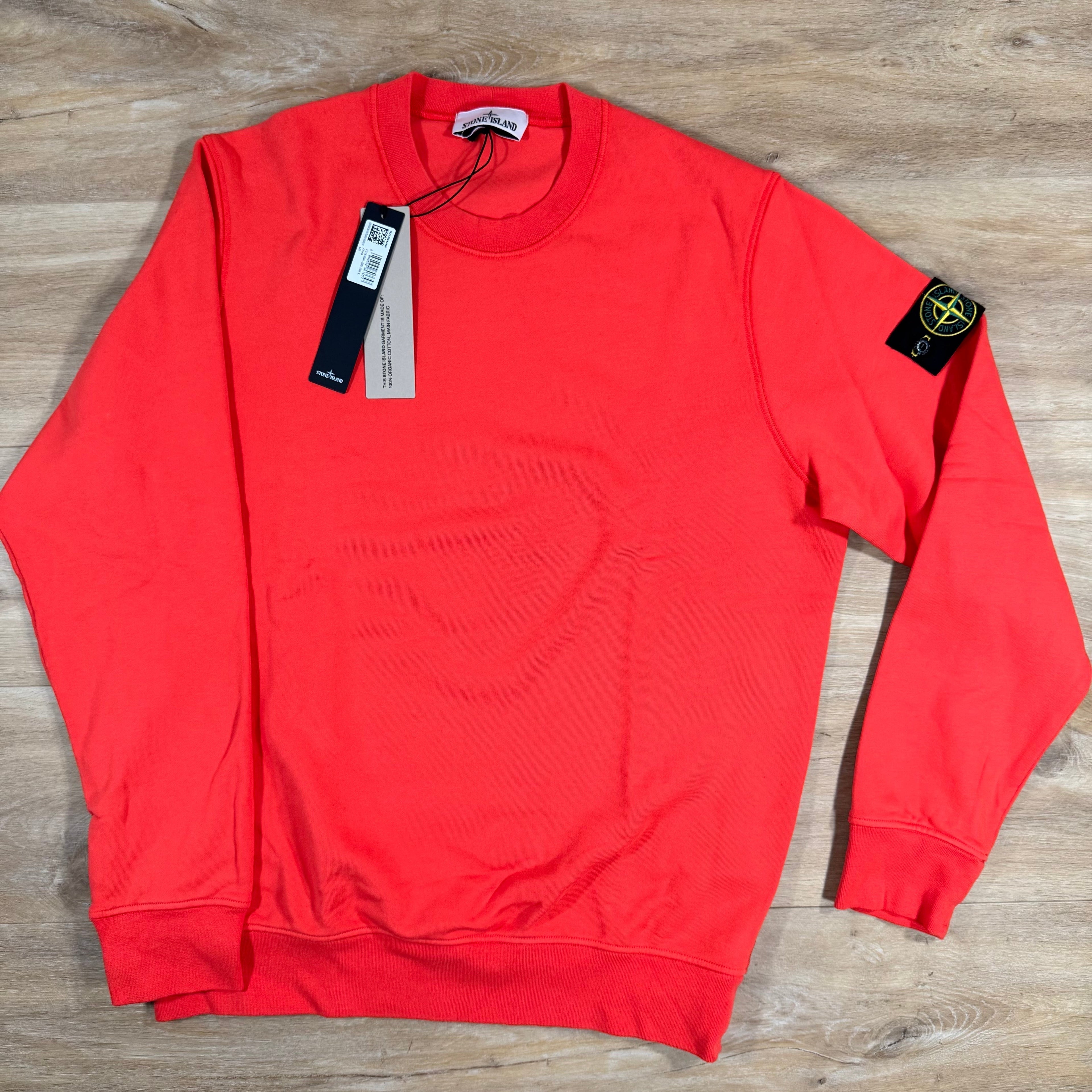 Stone Island Organic Cotton Fleece Sweatshirt in Papaya Ironleague