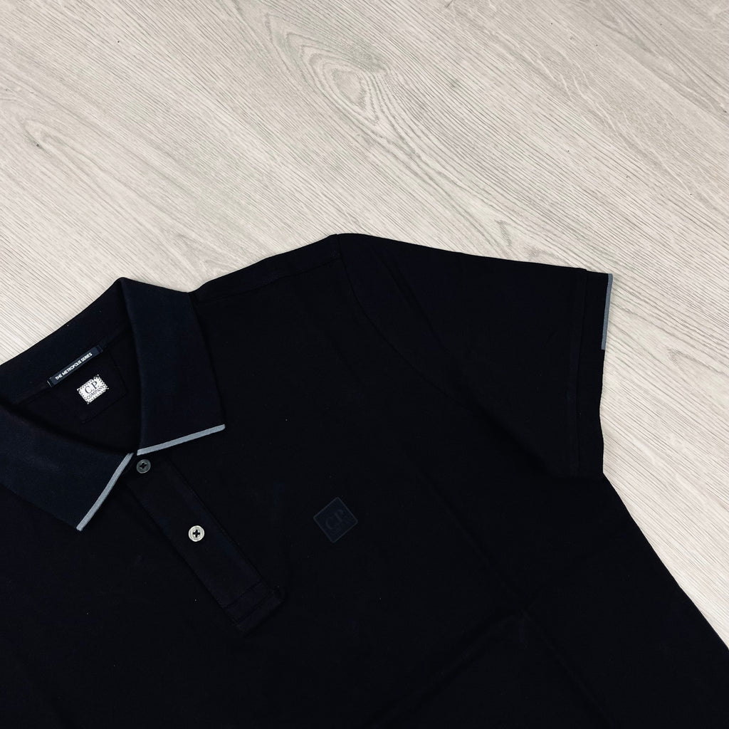 CP Company Metropolis Polo Shirt - Black Ironleague