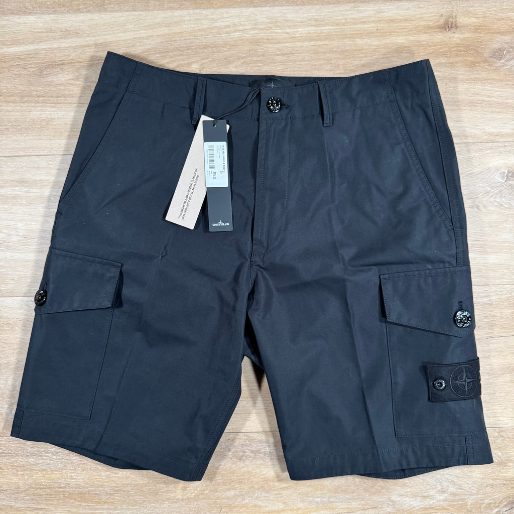 Stone Island Weatherproof Ghost Cargo Bermuda Shorts in Black Ironleague