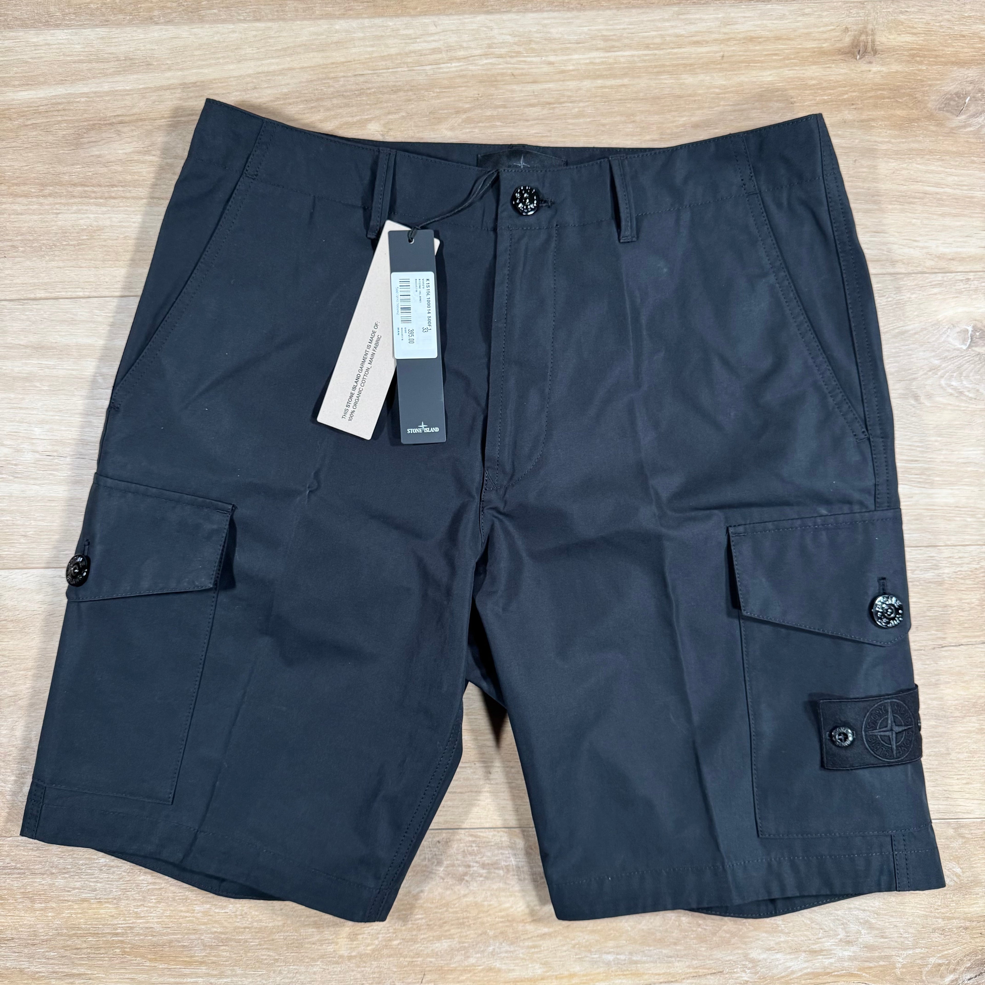 Stone Island Weatherproof Ghost Cargo Bermuda Shorts in Black Ironleague