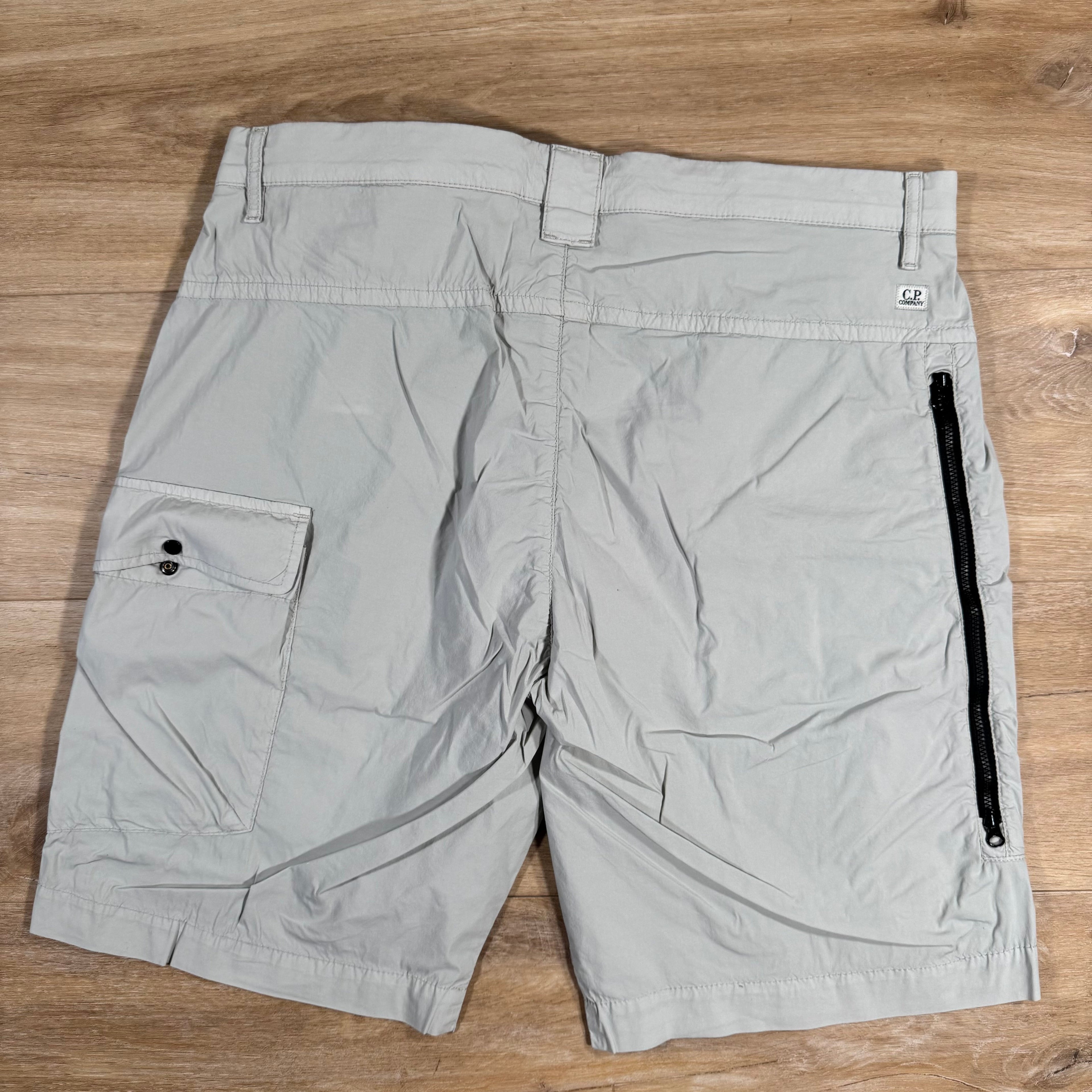 CP Company 50 Fili Stretch Cargo Shorts in Blue Fox - Grey Ironleague