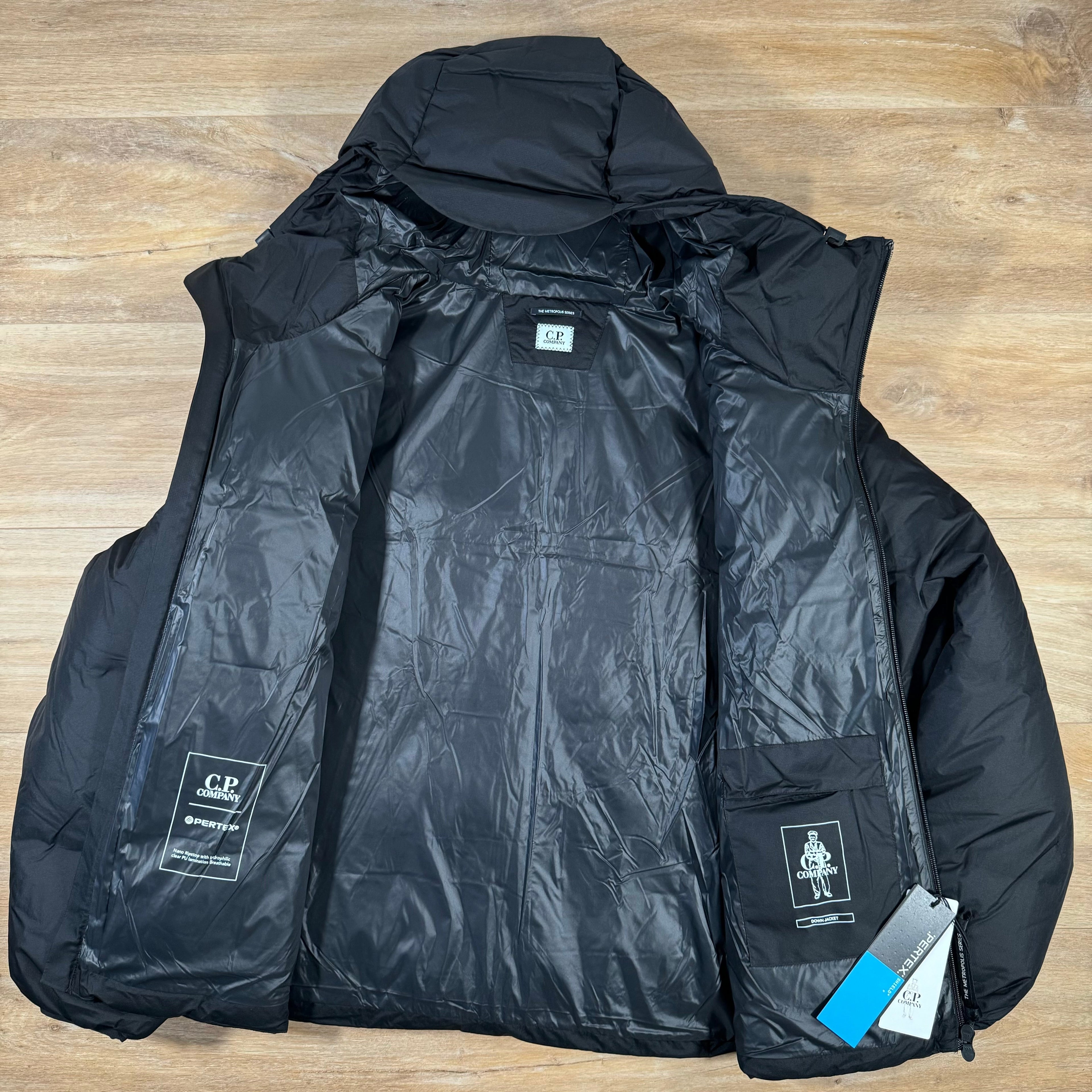 CP Company Metropolis Pertex Down Jacket in Black Ironleague