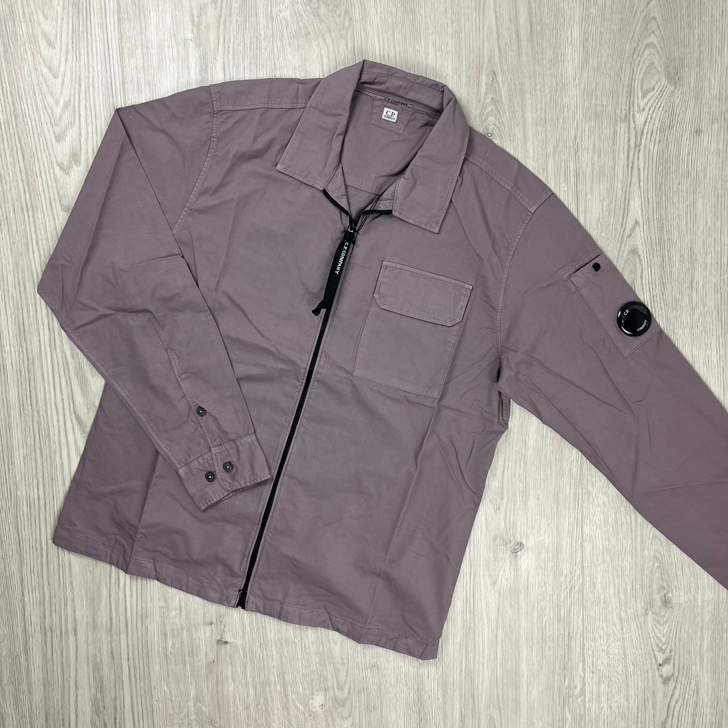 CP Company Zip Overshirt - Dove Ironleague