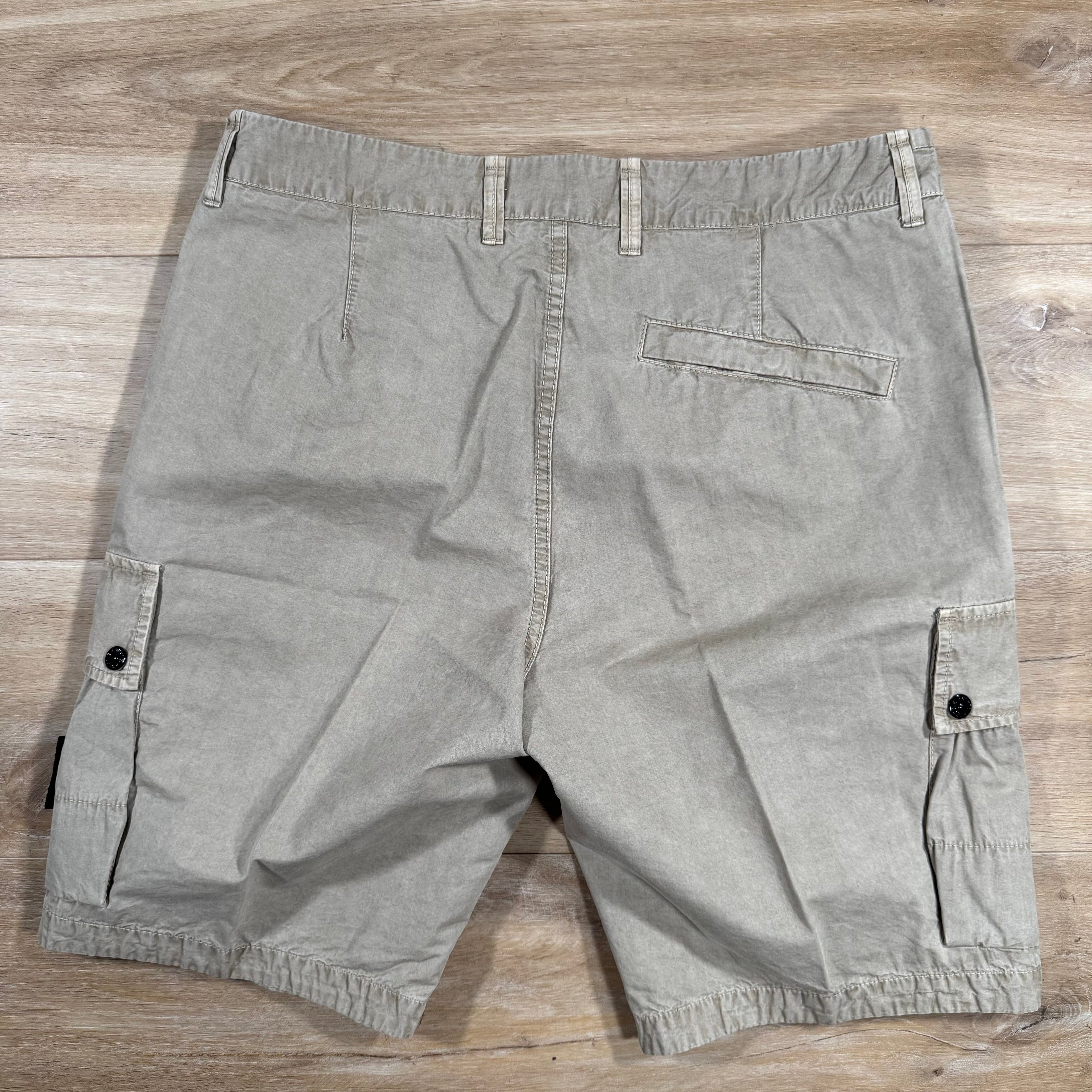 Stone Island Brushed Cotton Cargo Bermuda Shorts in Desert Ironleague