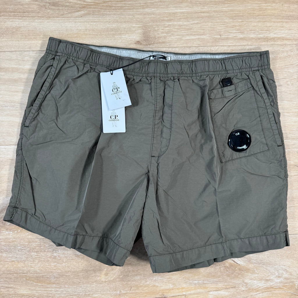CP Company Flatt Nylon Lens Swim Shorts in Ivy Green Ironleague
