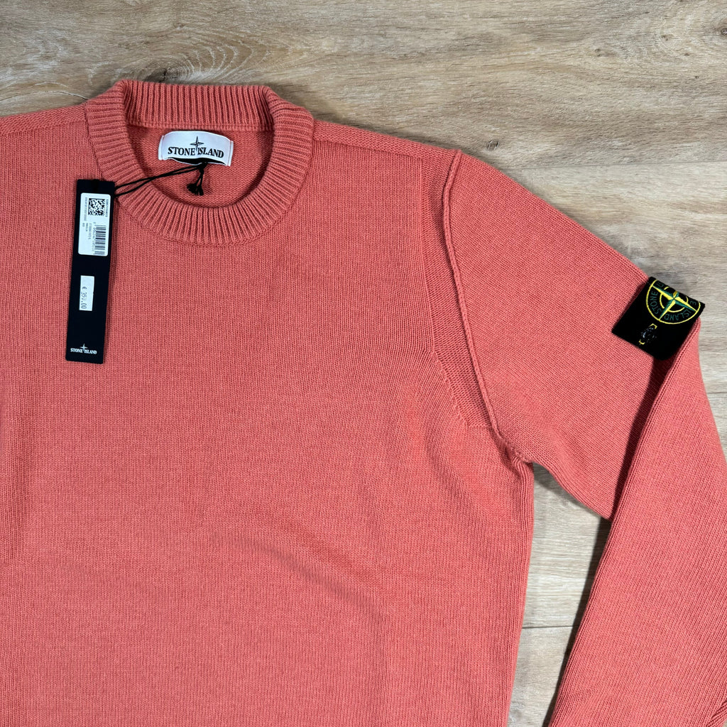 Stone Island Lambswool Crewneck Sweatshirt in Orange Ironleague