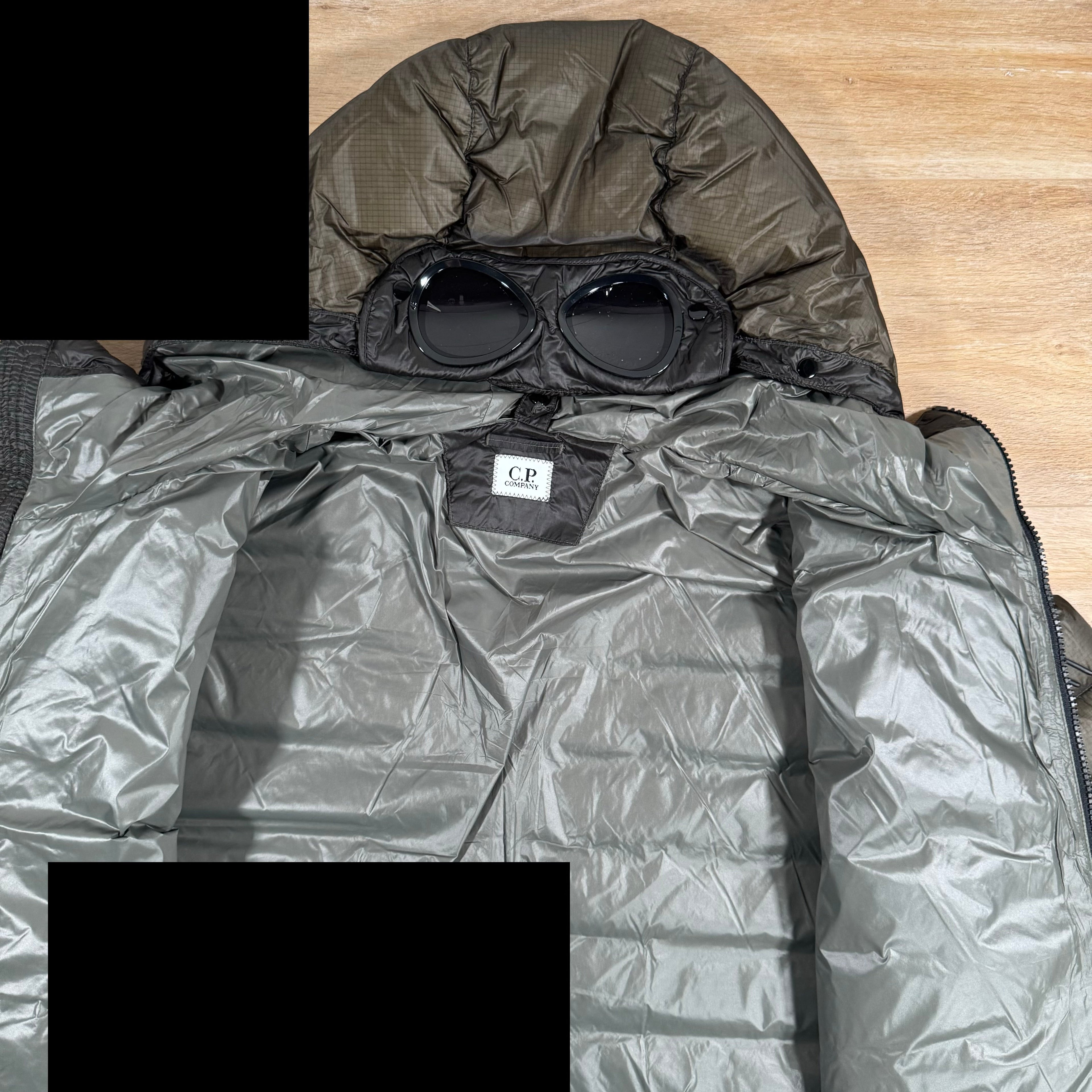 CP Company DD Shell Goggle Down Jacket in Grape Leaf Ironleague
